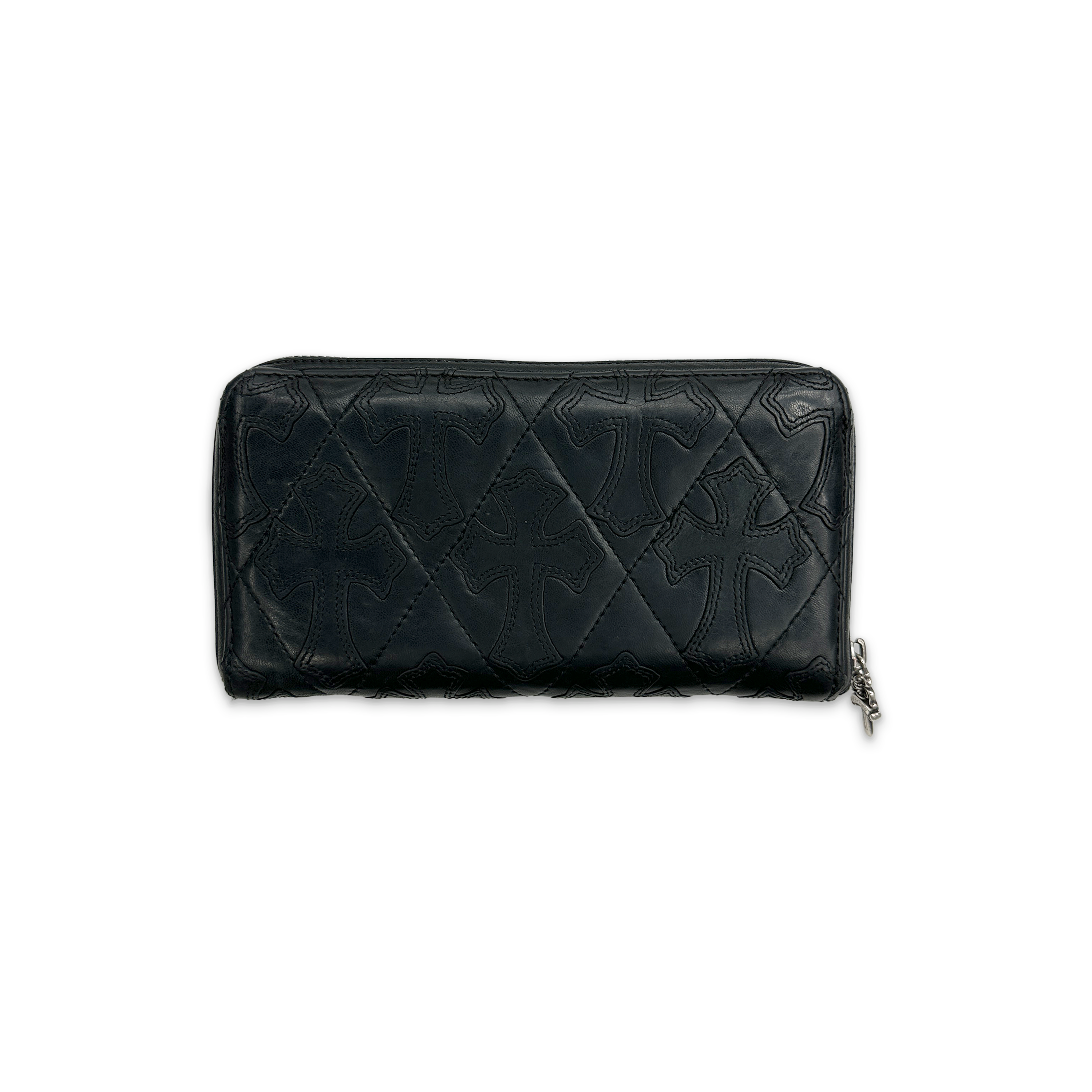 Chrome Hearts, Cemetery Cross Dagger Quilted Leather Wallet "Black"