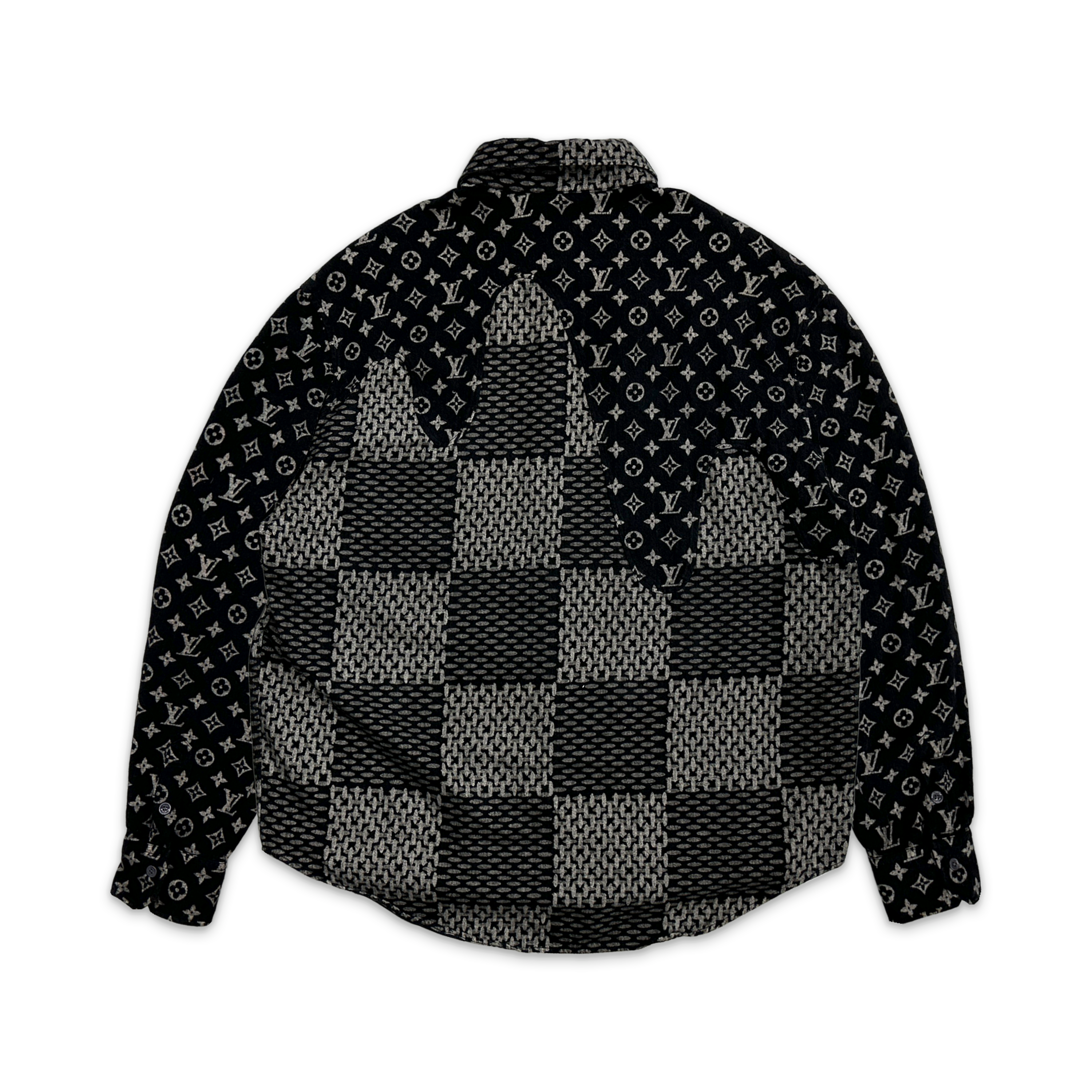 Louis Vuitton, Wool Giant Damier Monogram Button Up "Black"