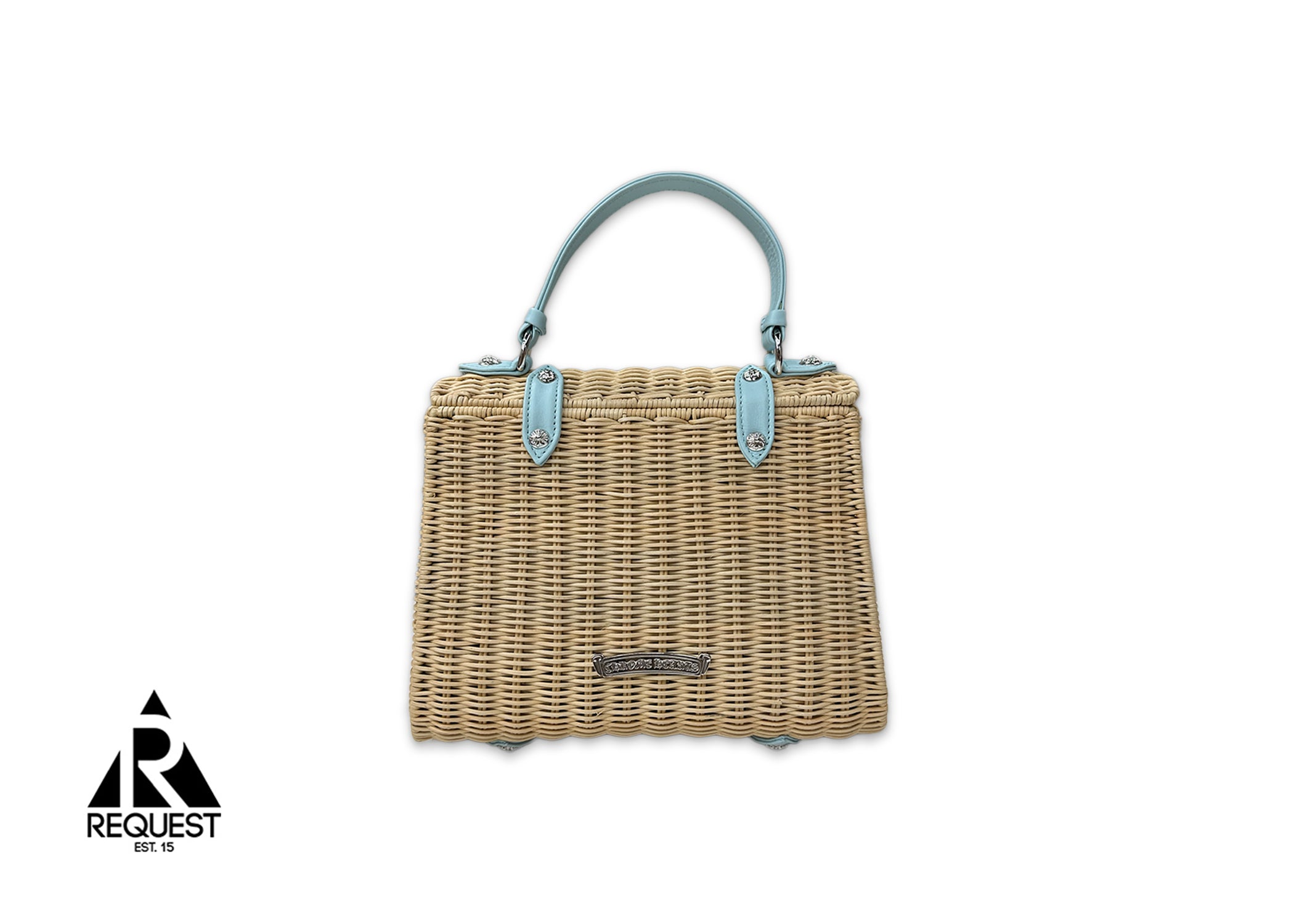 Chrome Hearts, Plus Cross Woven Raffia Dolly Purse "Baby Blue"