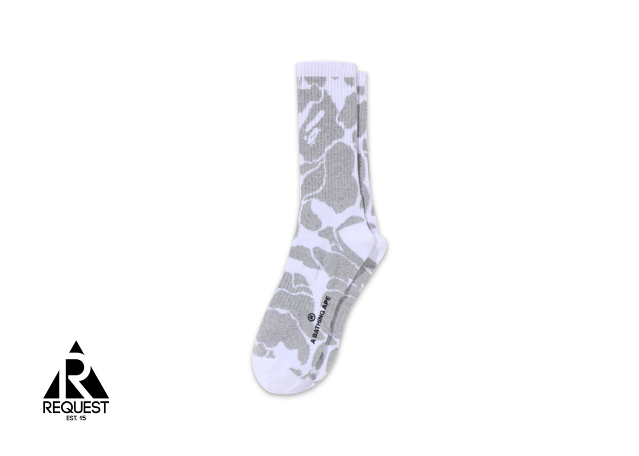 A Bathing Ape BAPE Reflective Camo Socks "White"