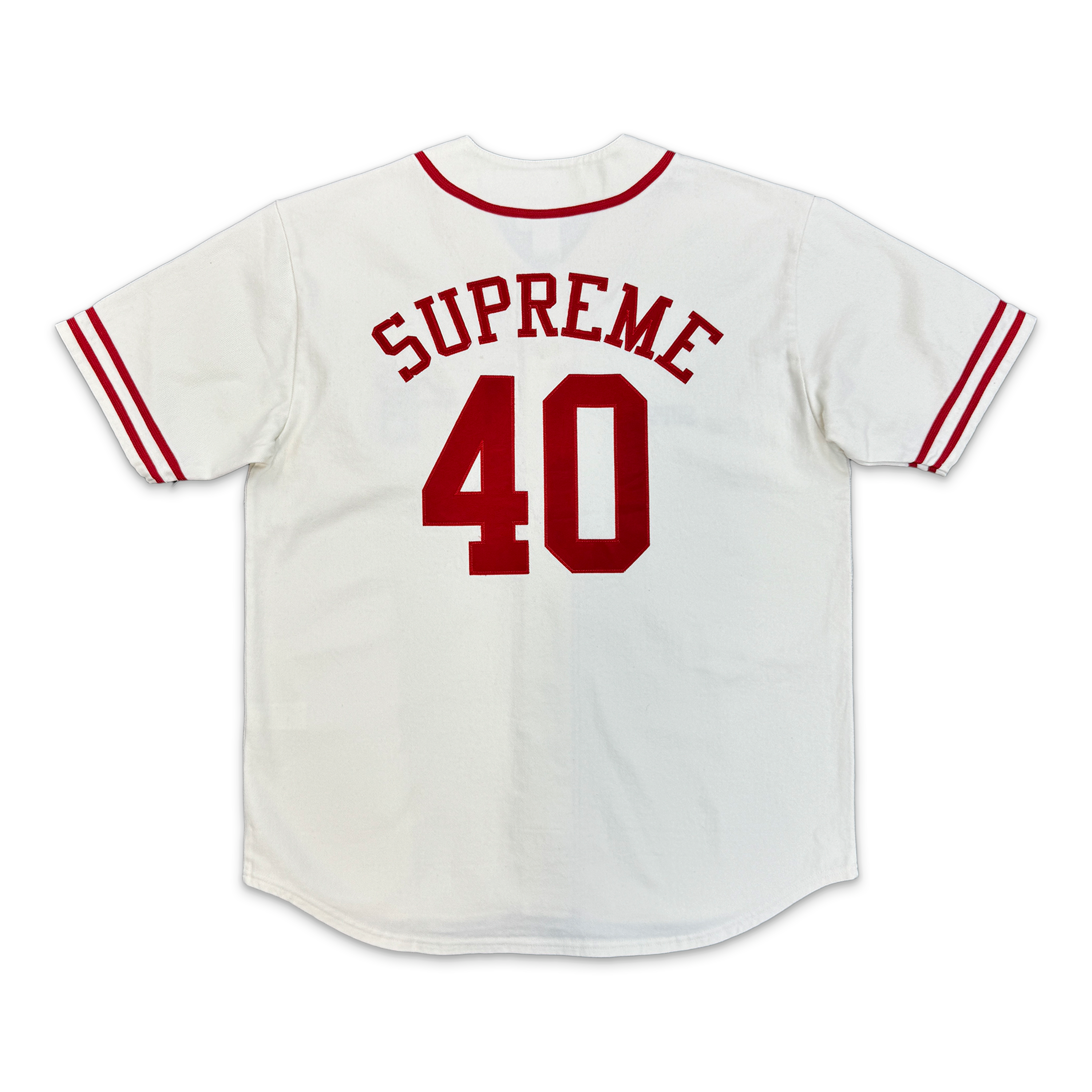 Supreme, 40 Acres Twill Baseball Jersey "Natural"