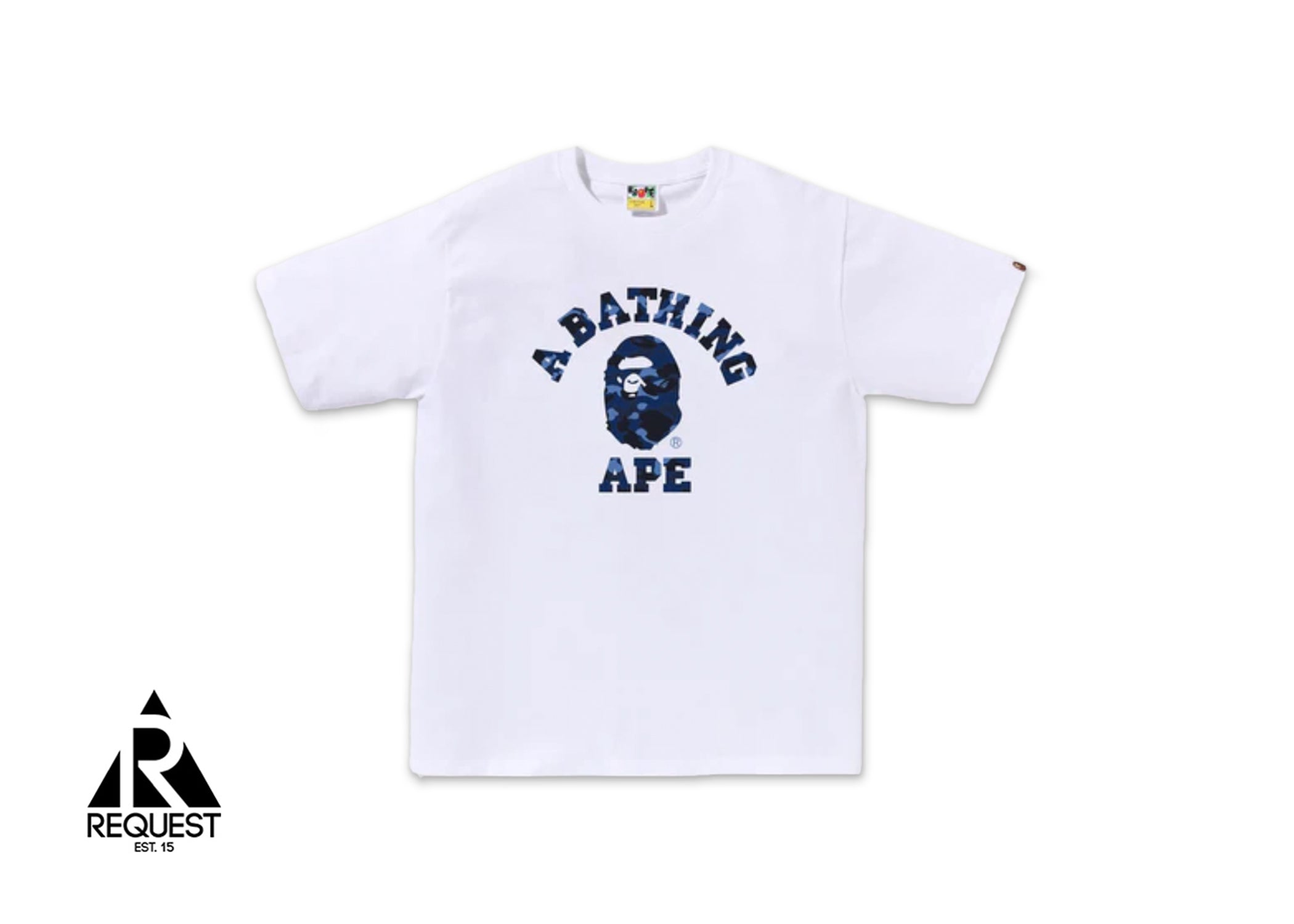 A Bathing Ape BAPE Color Camo College Tee (SS24) “White/Navy"