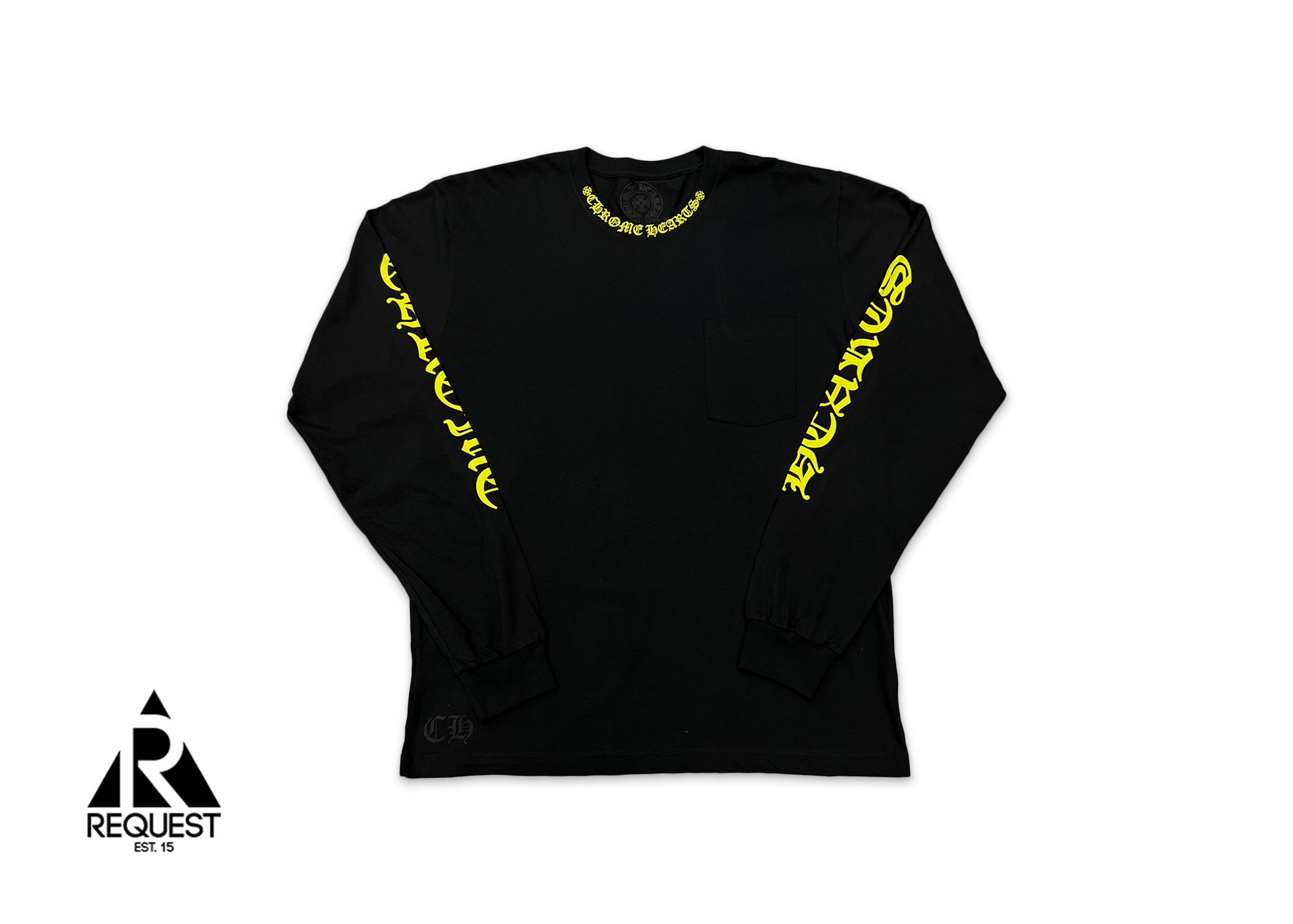 Chrome Hearts Neck Scroll L/S Tee "Black Neon"