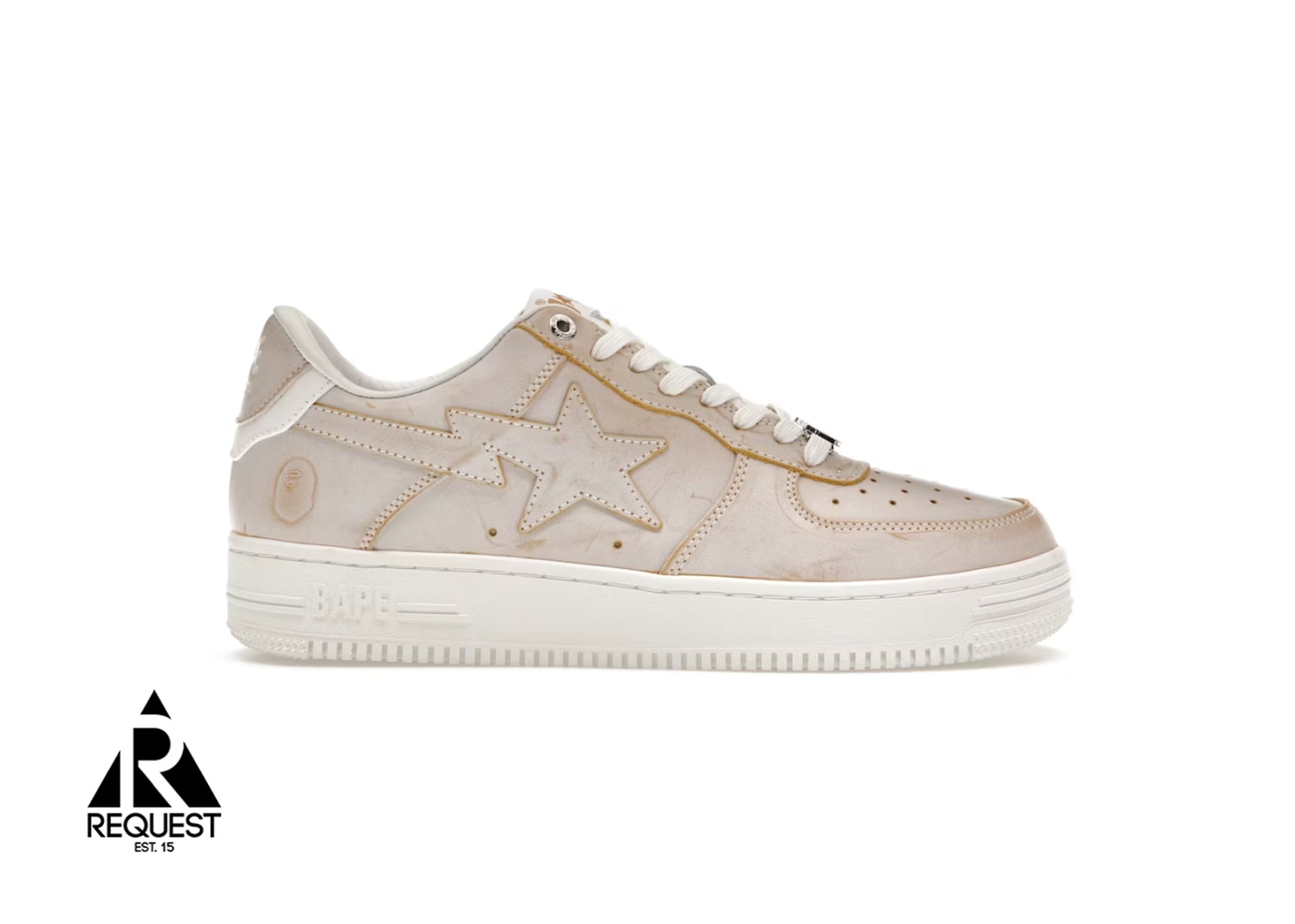 A Bathing Ape Bapesta "Wear Away Paint Beige"