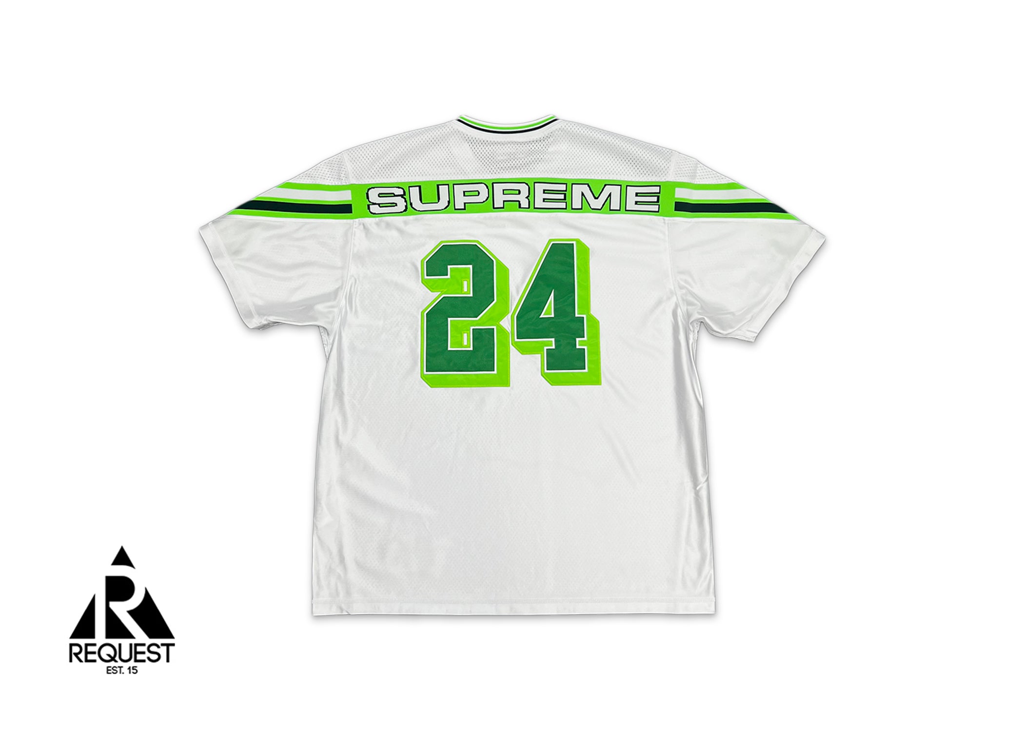 Supreme, Jacquard Rib Logo Football Jersey "White"