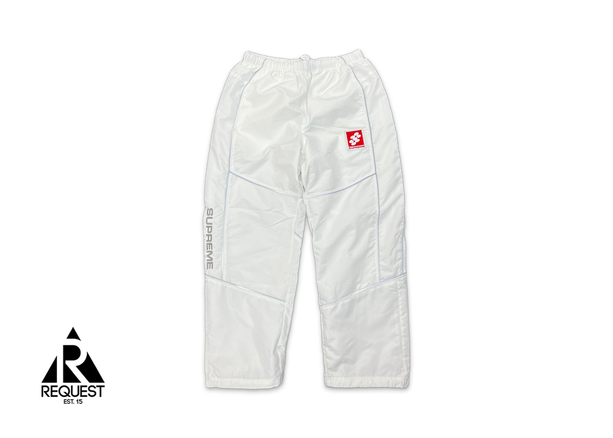 Supreme, Reflective Piping Track Pant "White"