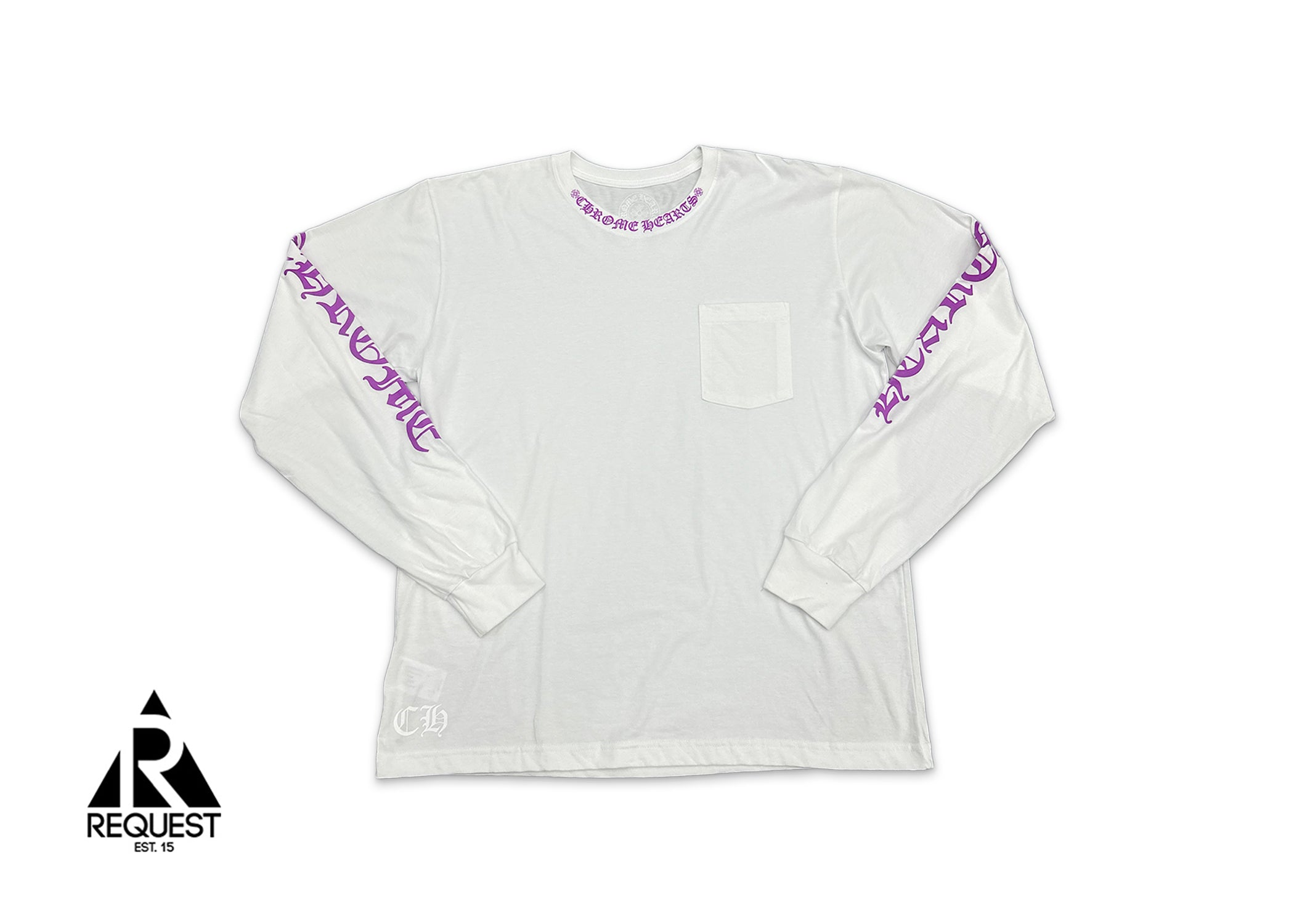 Chrome Hearts Neck Scroll L/S Tee "White Purple"