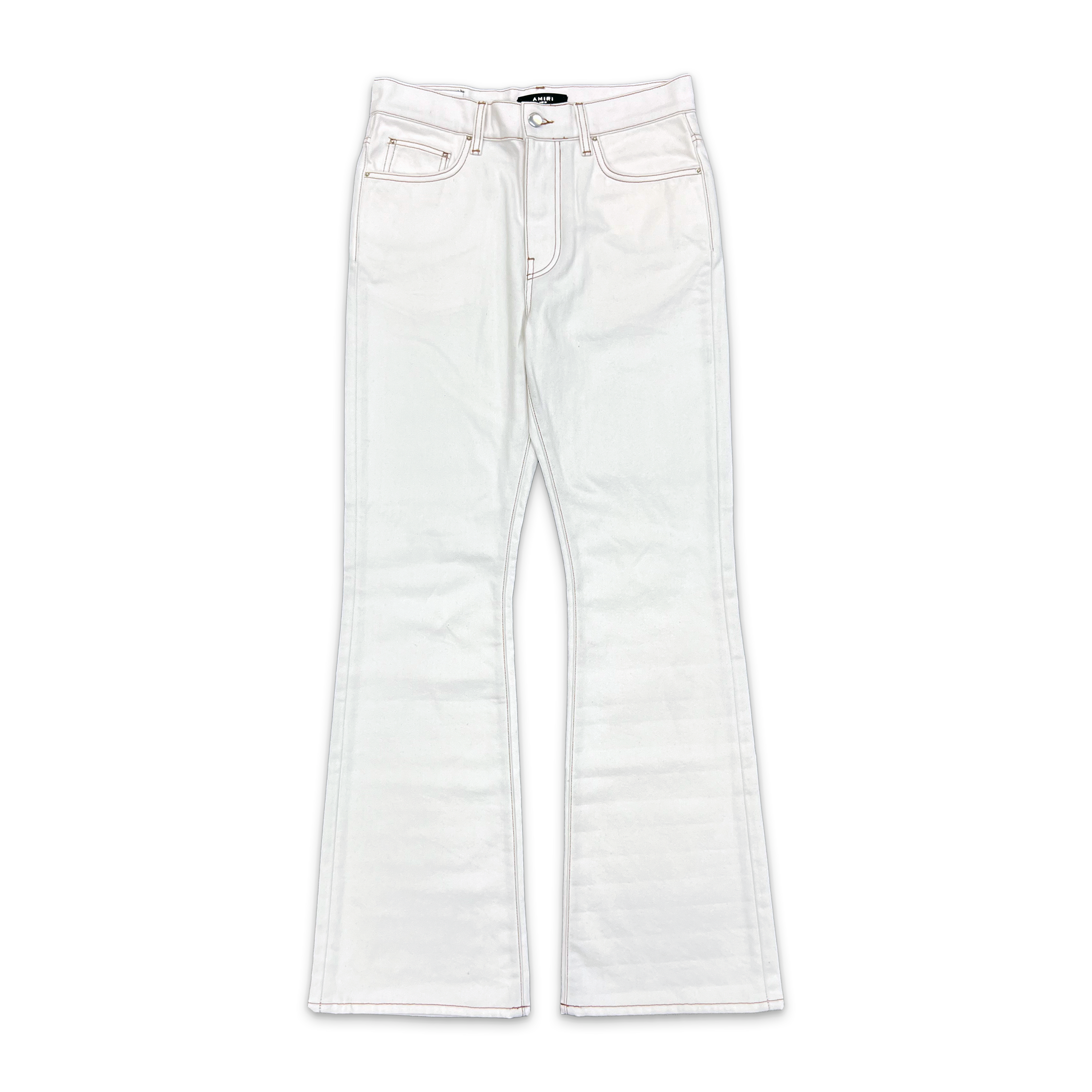 Amiri, 5 Pocket Flare Leg Jeans "White"
