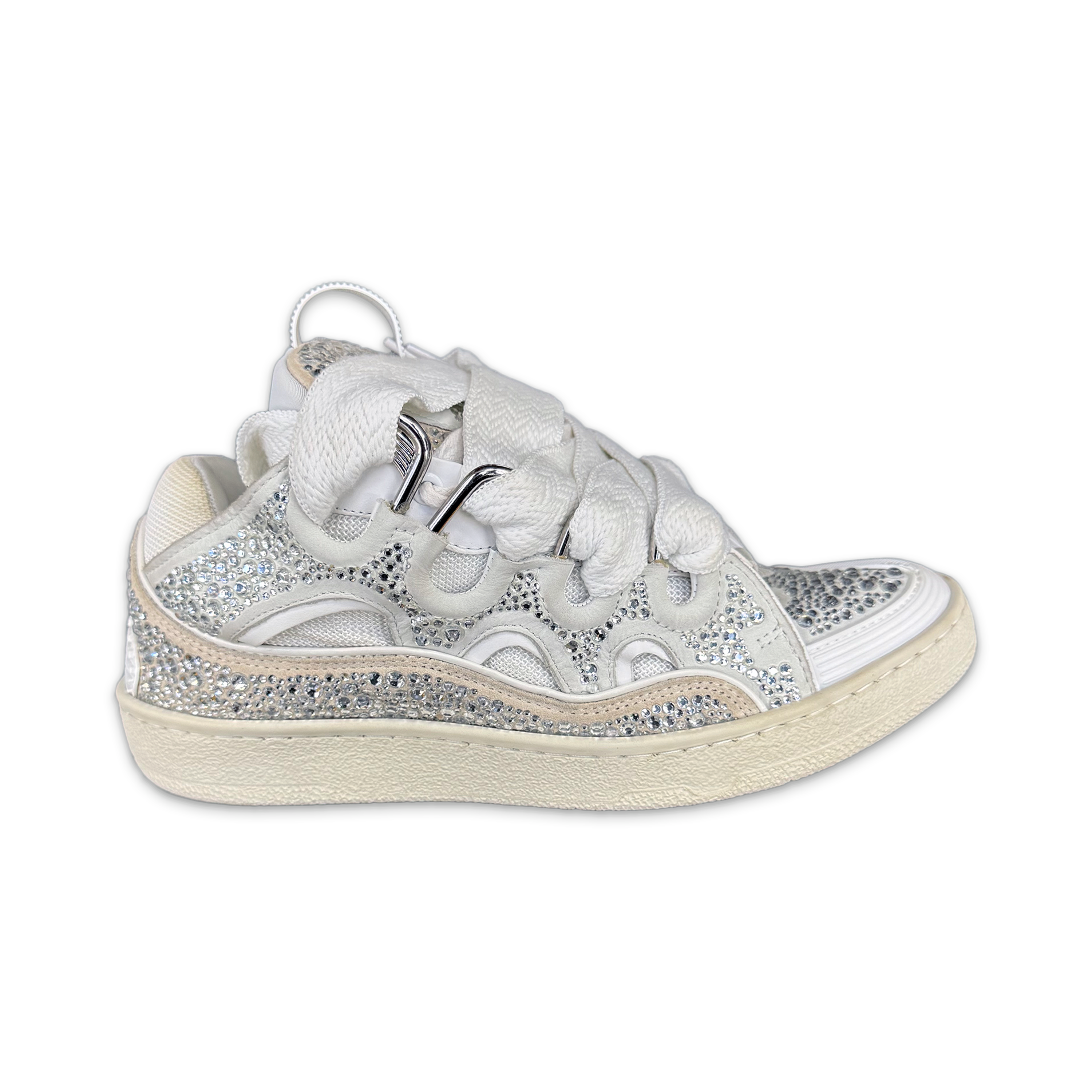 Lanvin, Curb Sneaker "Rhinestone White"