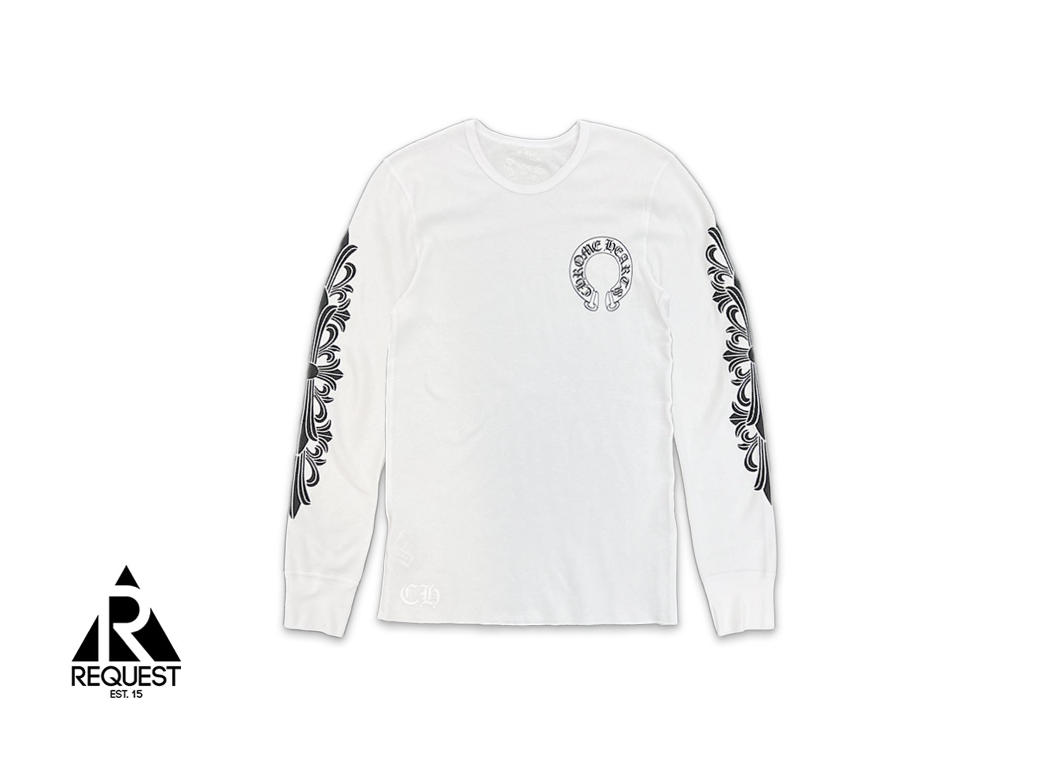 Chrome Hearts, Horseshoe Floral Thermal L/S Tee "White"