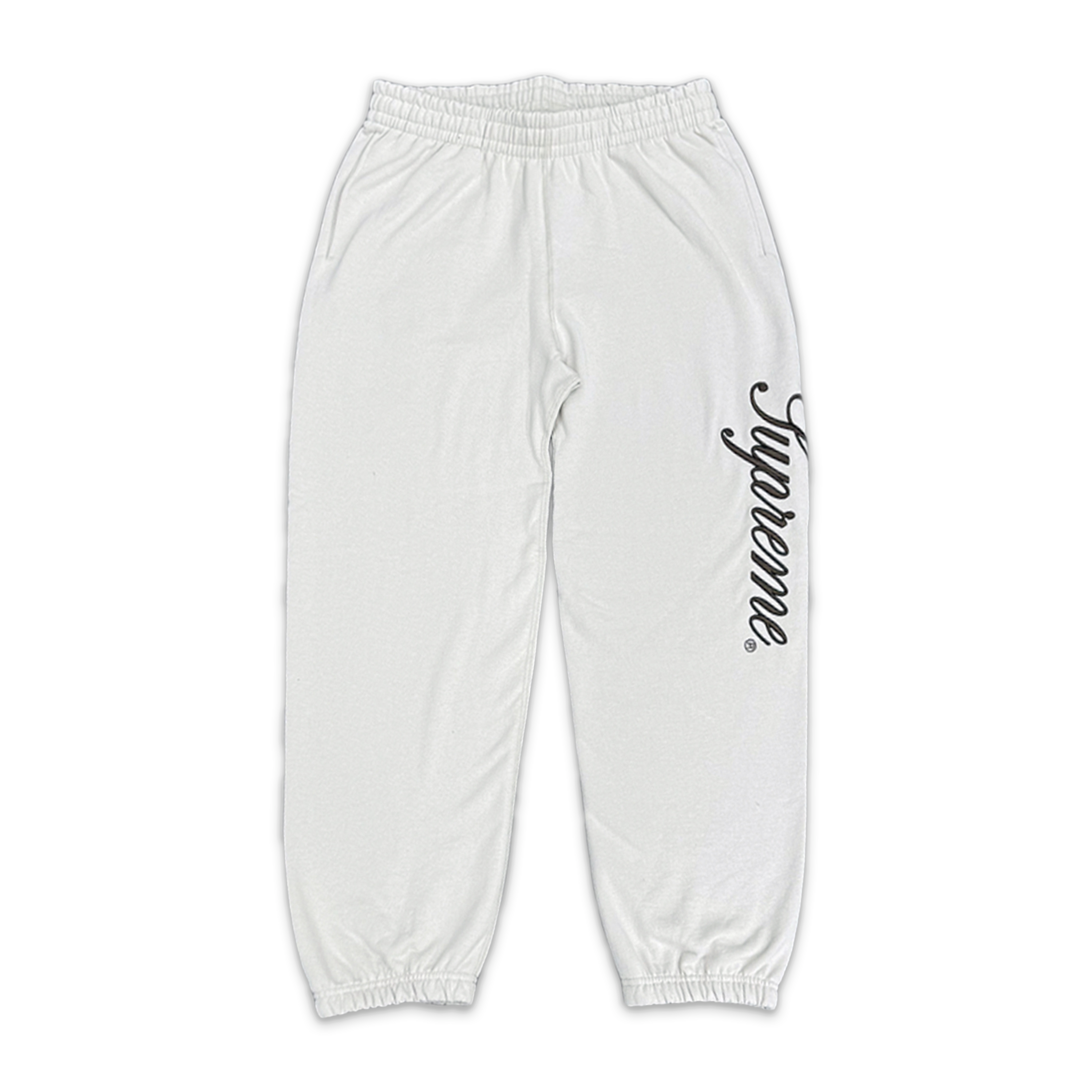 Supreme, Embroidered Script Sweatpants "Bone"