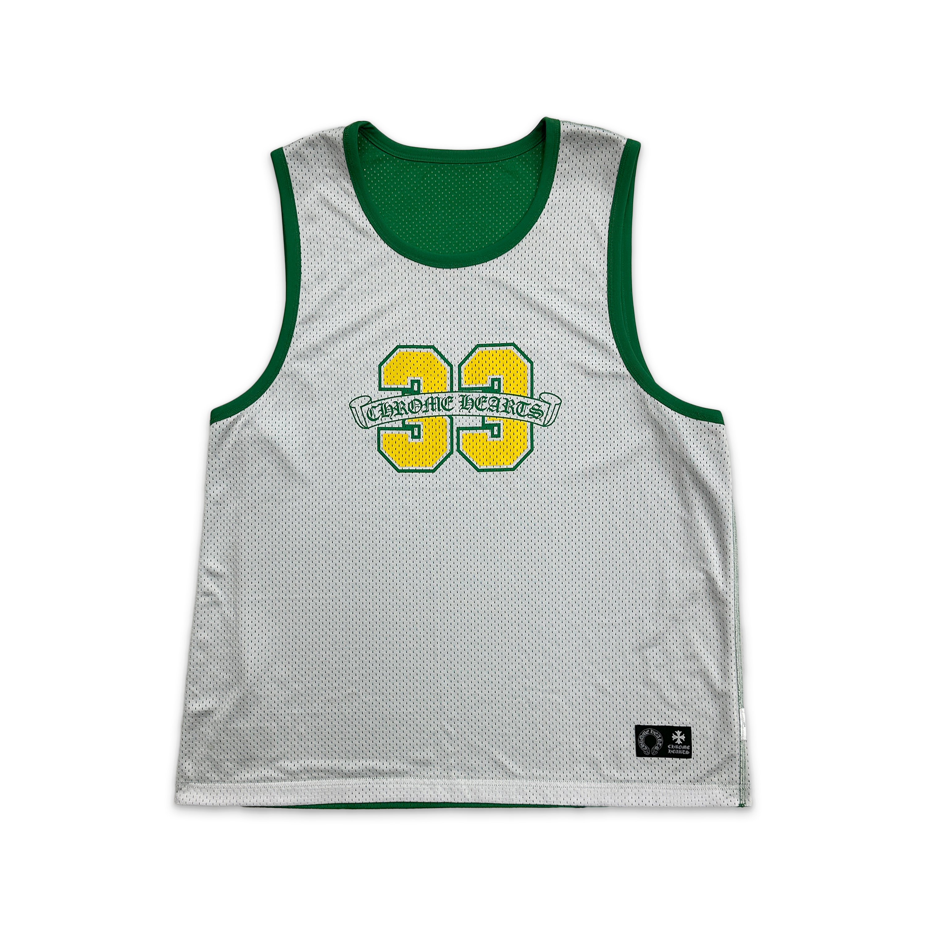 Chrome Hearts, Sports Mesh Reversible Basketball Jersey “Green/Yellow”