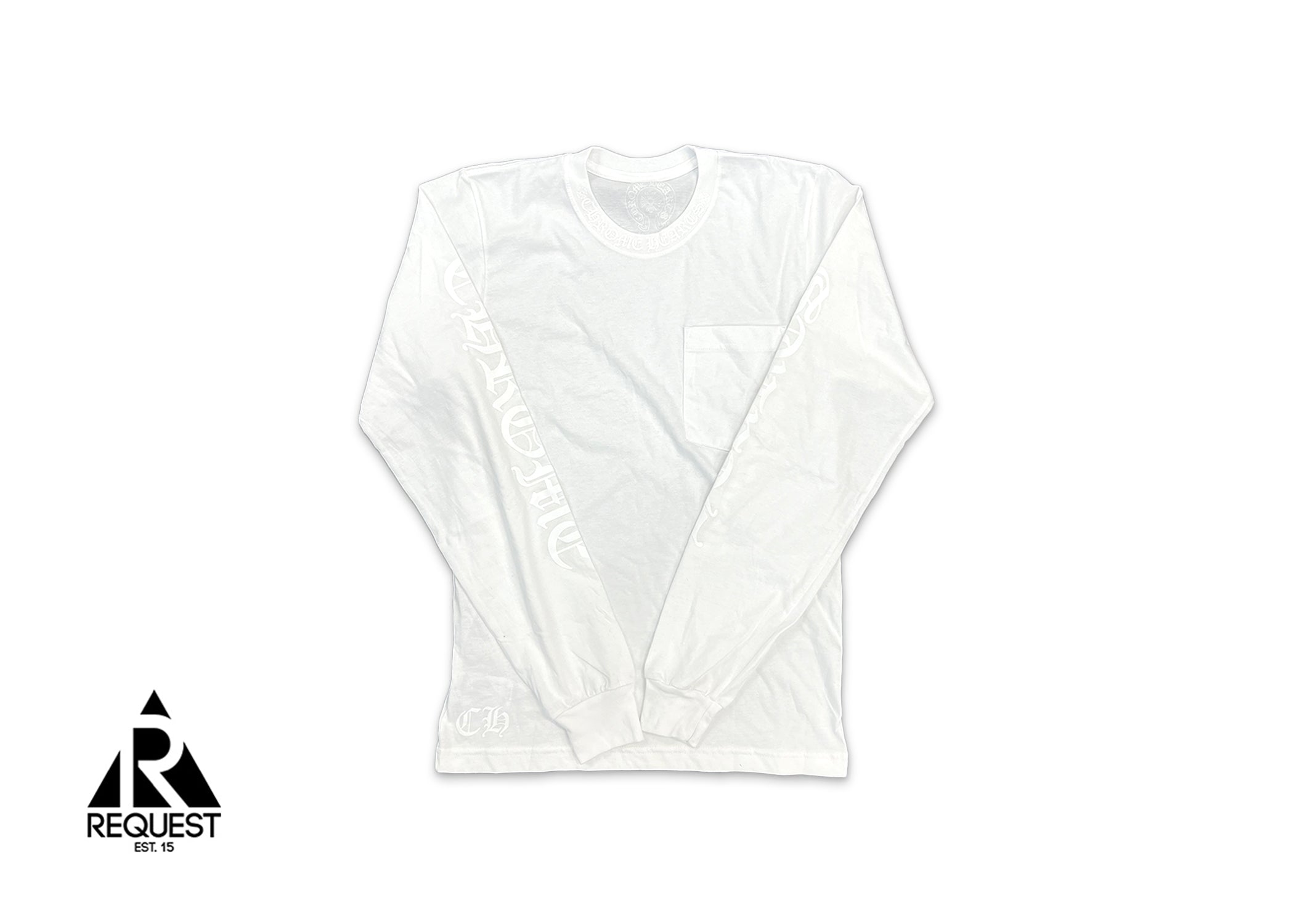 Chrome Hearts Neck Scroll L/S Tee "White On White"