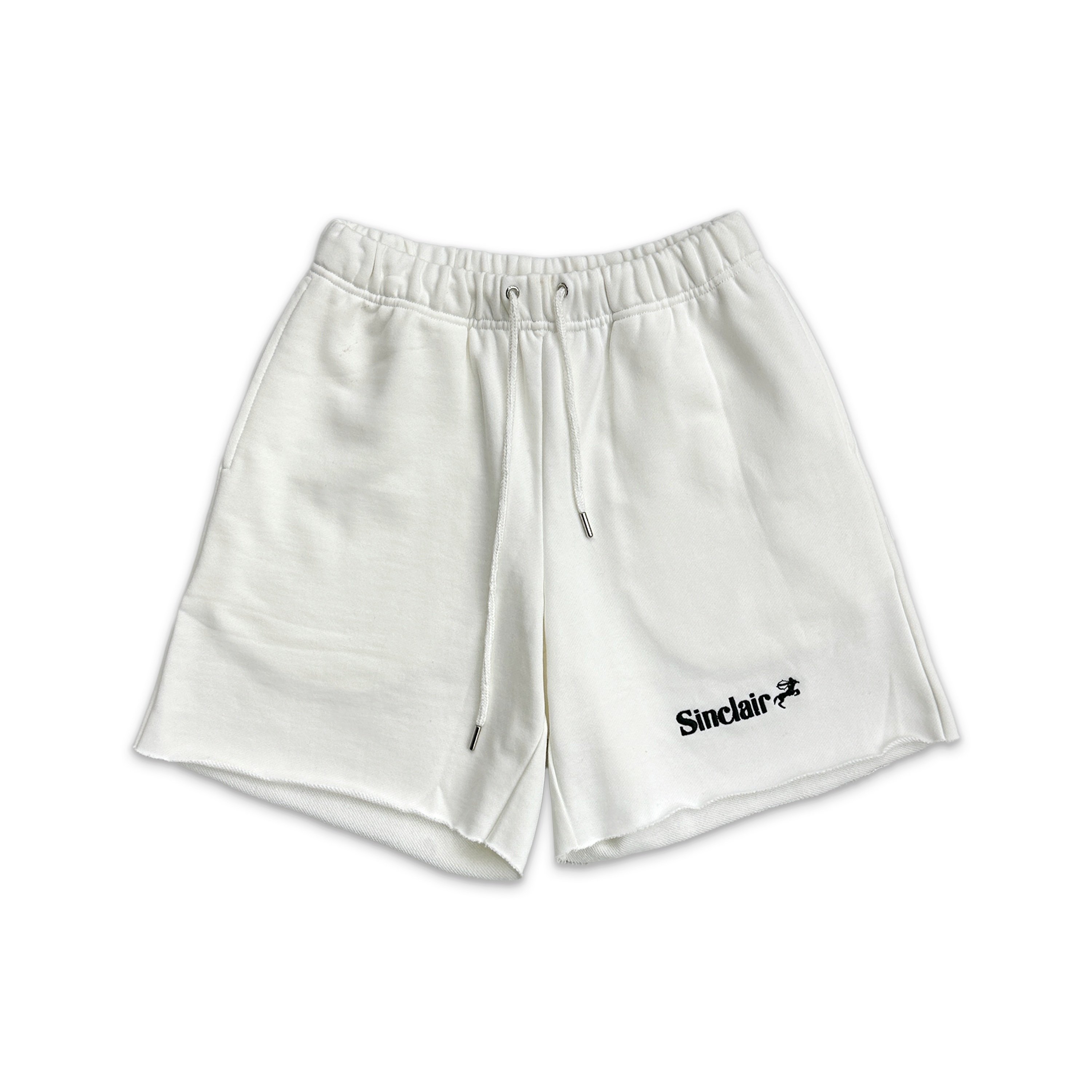 Embroidered French Terry Shorts “Black On White”