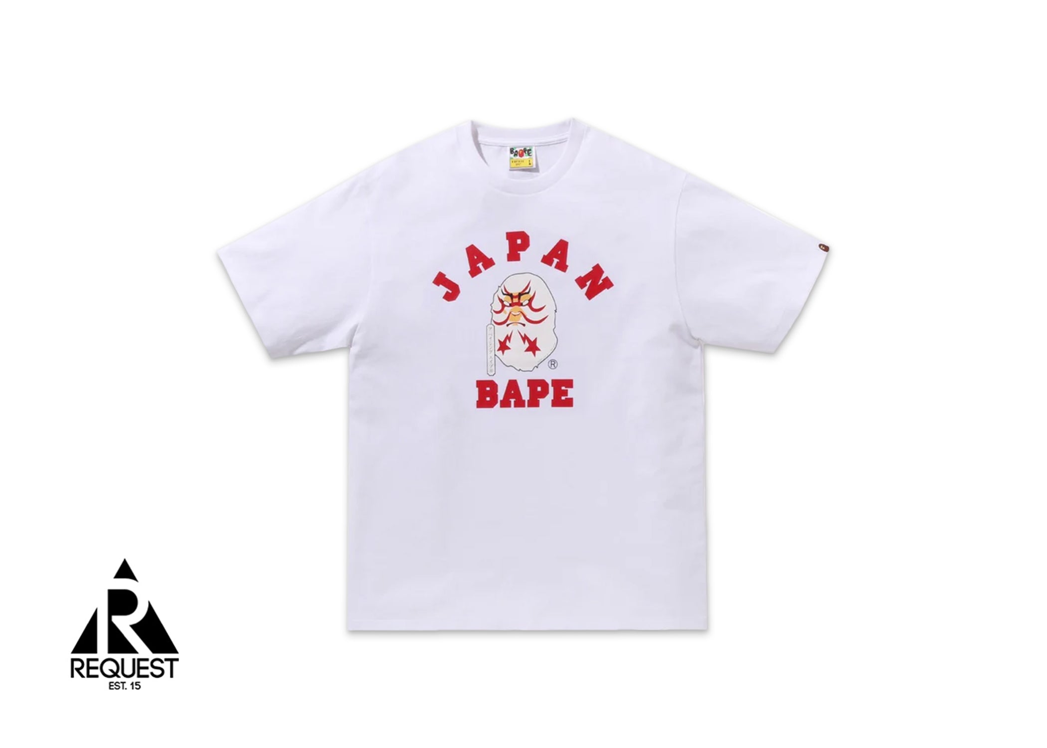 A Bathing Ape BAPE Japan College Kabuki Tee "White"