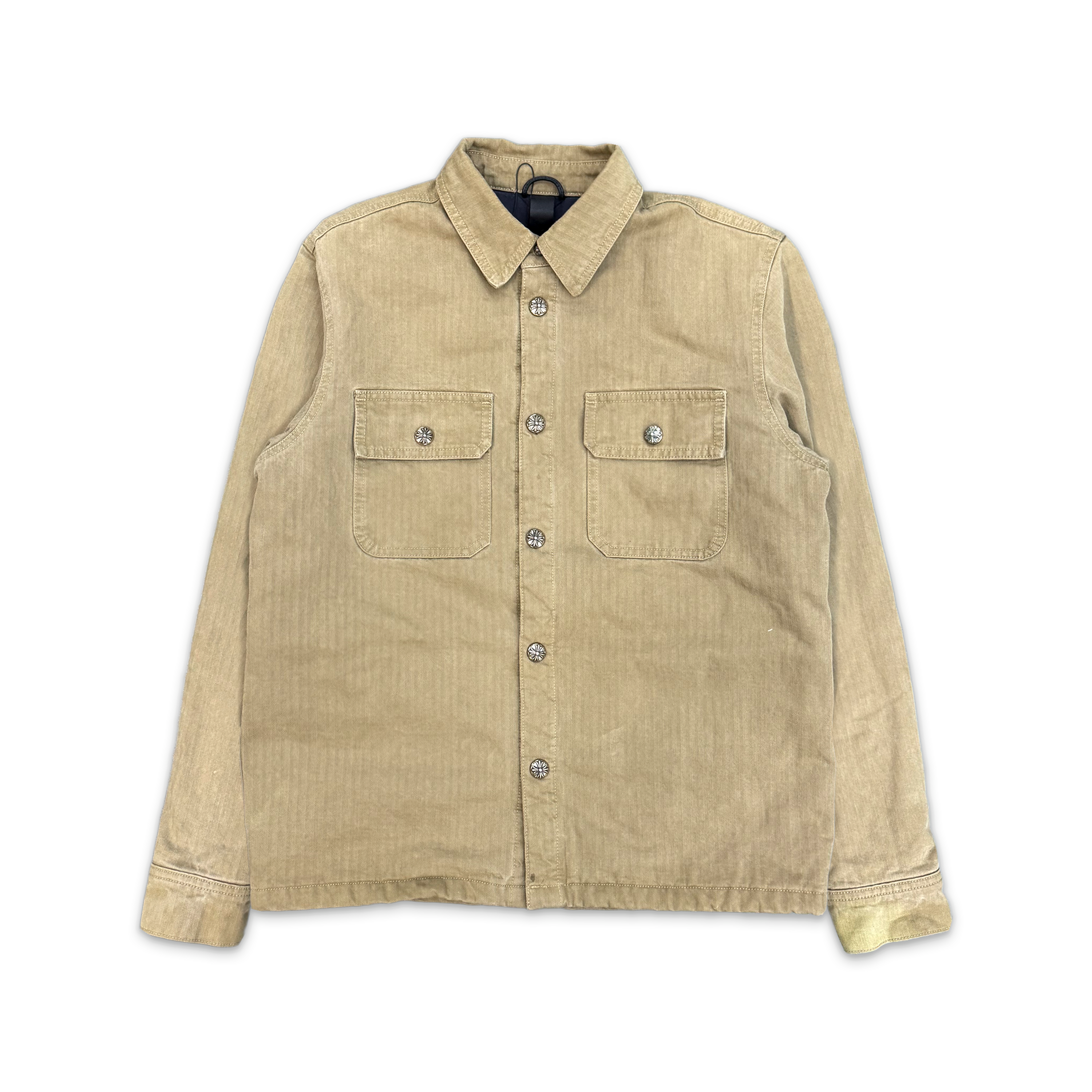 Chrome Hearts, Work Dog Padded Denim Button Up Jacket "Tan"