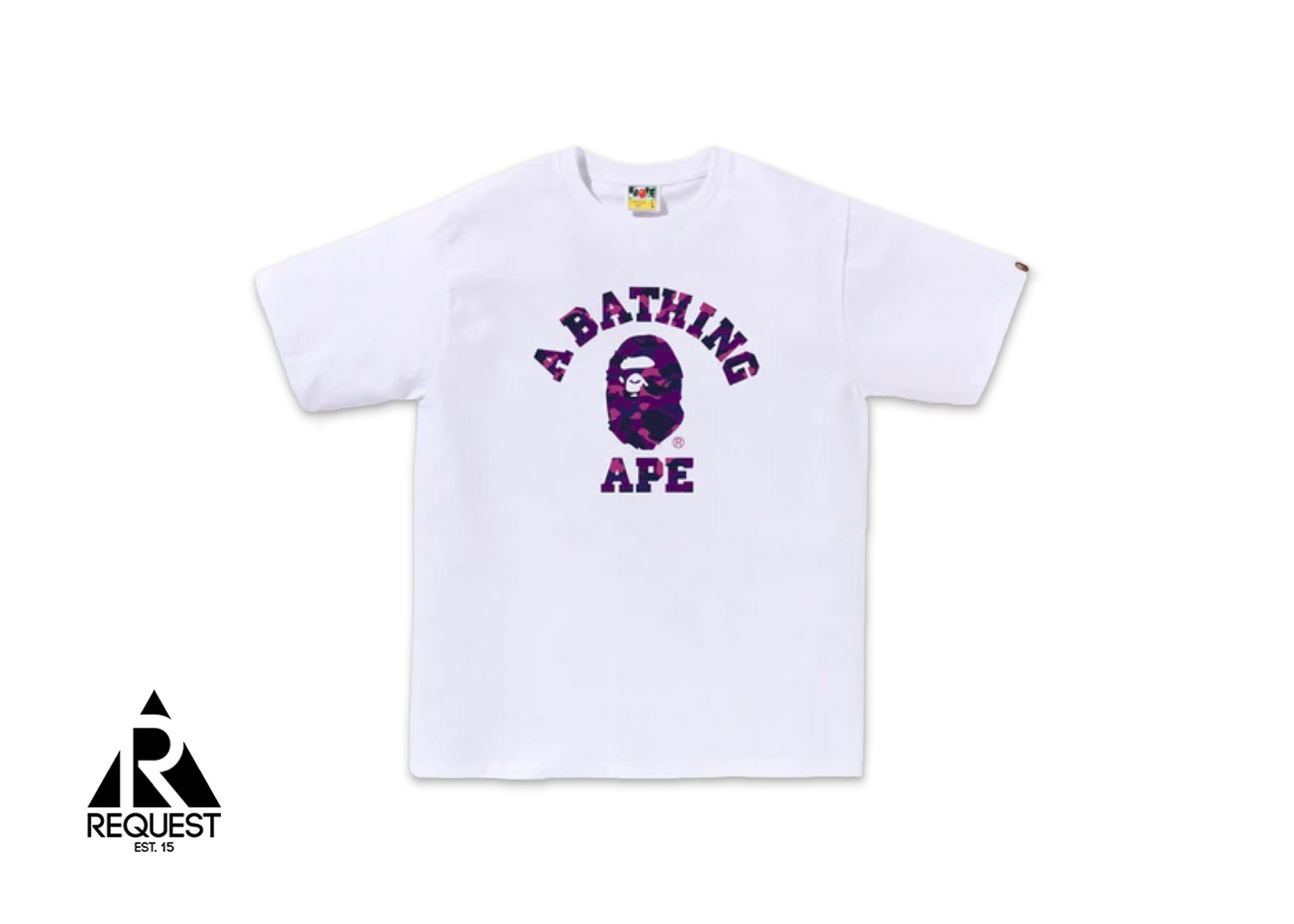 A Bathing Ape BAPE Color Camo College Tee (SS24) “White/Purple”