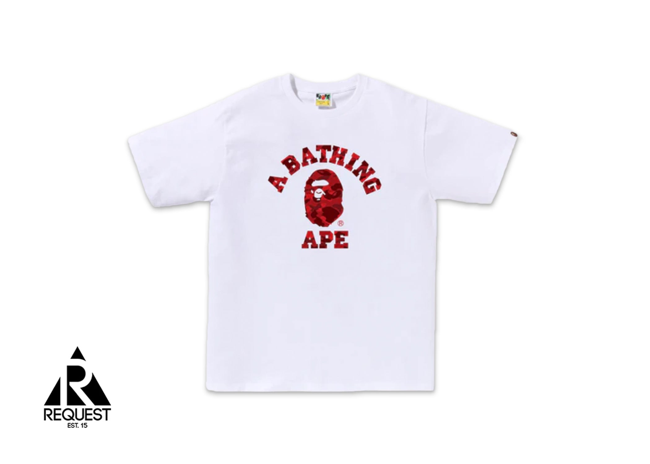 A Bathing Ape BAPE Color Camo College Tee (SS24) “White/Red”