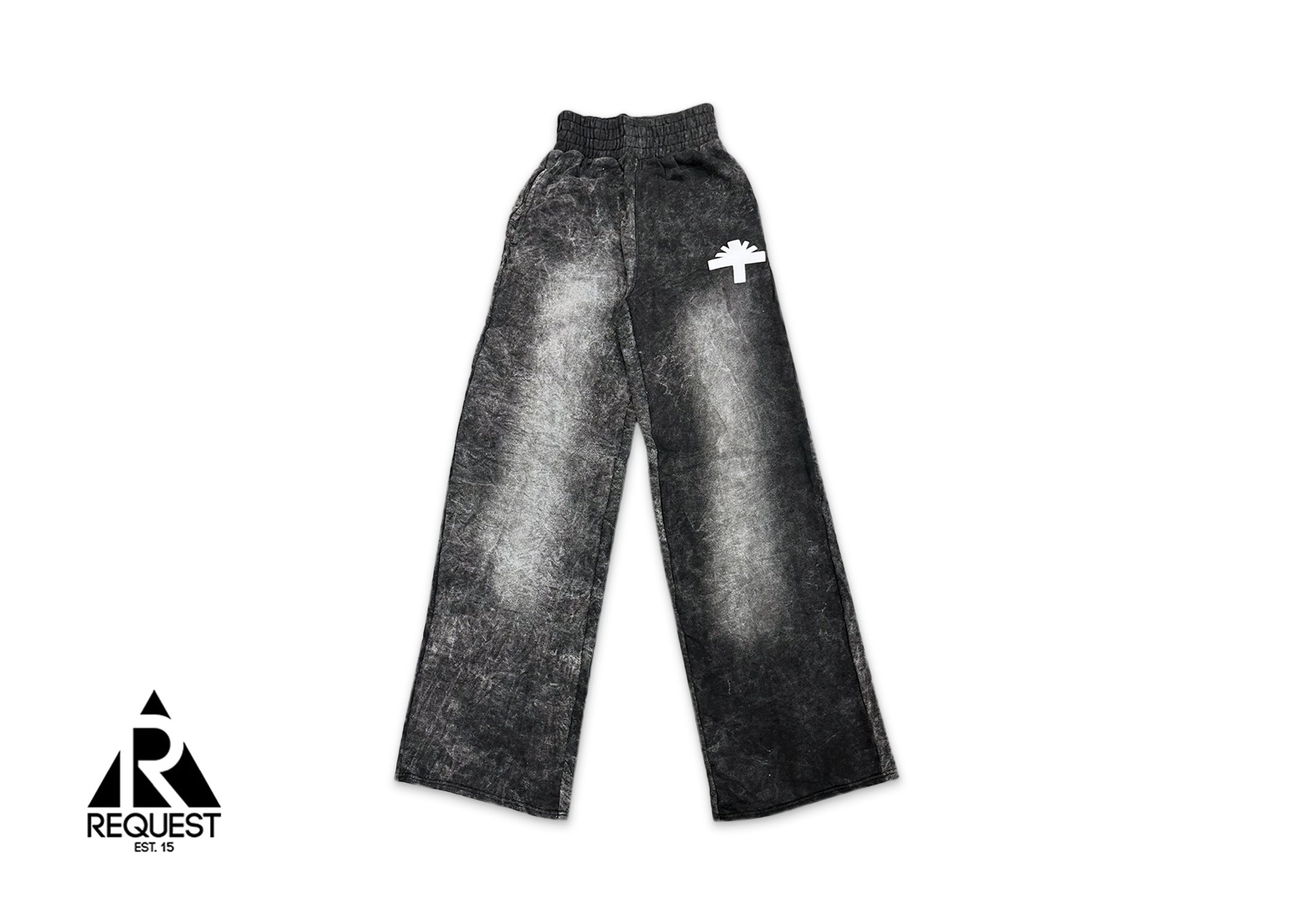 Vertabrae Wide Leg Sweatpants "Washed Black"