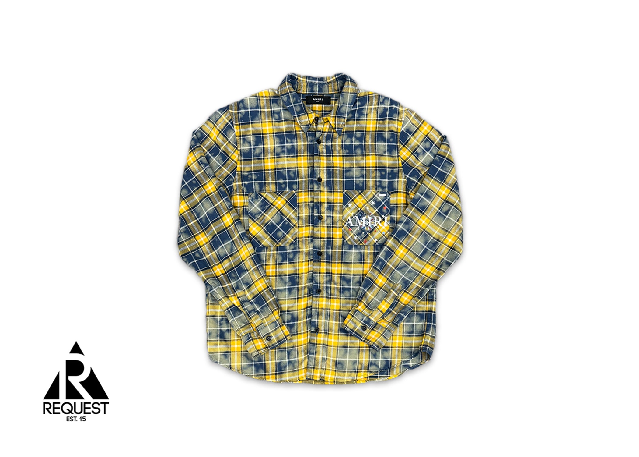 Amiri, Logo Plaid Flannel "Yellow/Blue"