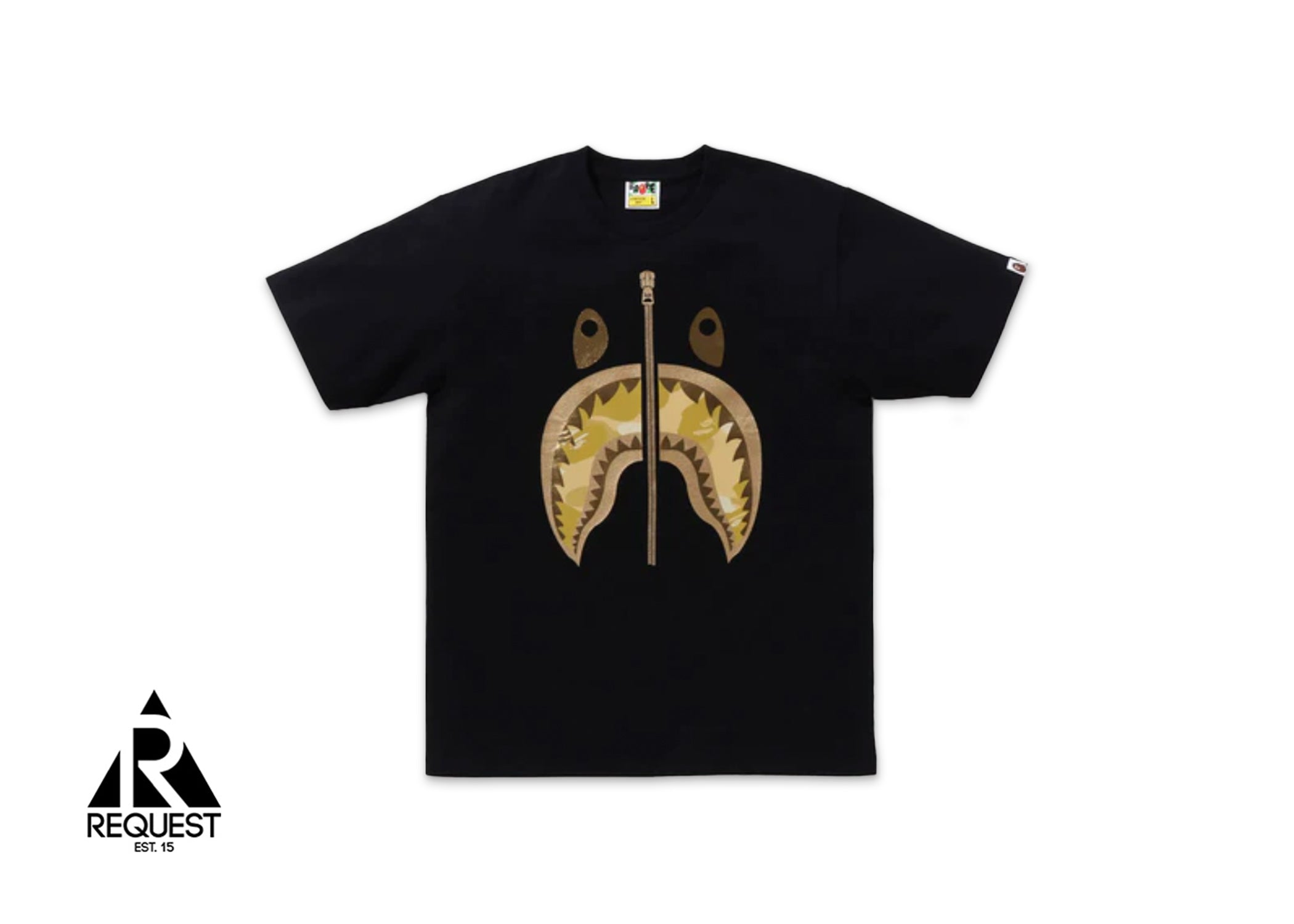 A Bathing Ape BAPE Shark Tee (SS24) "Black/Yellow"