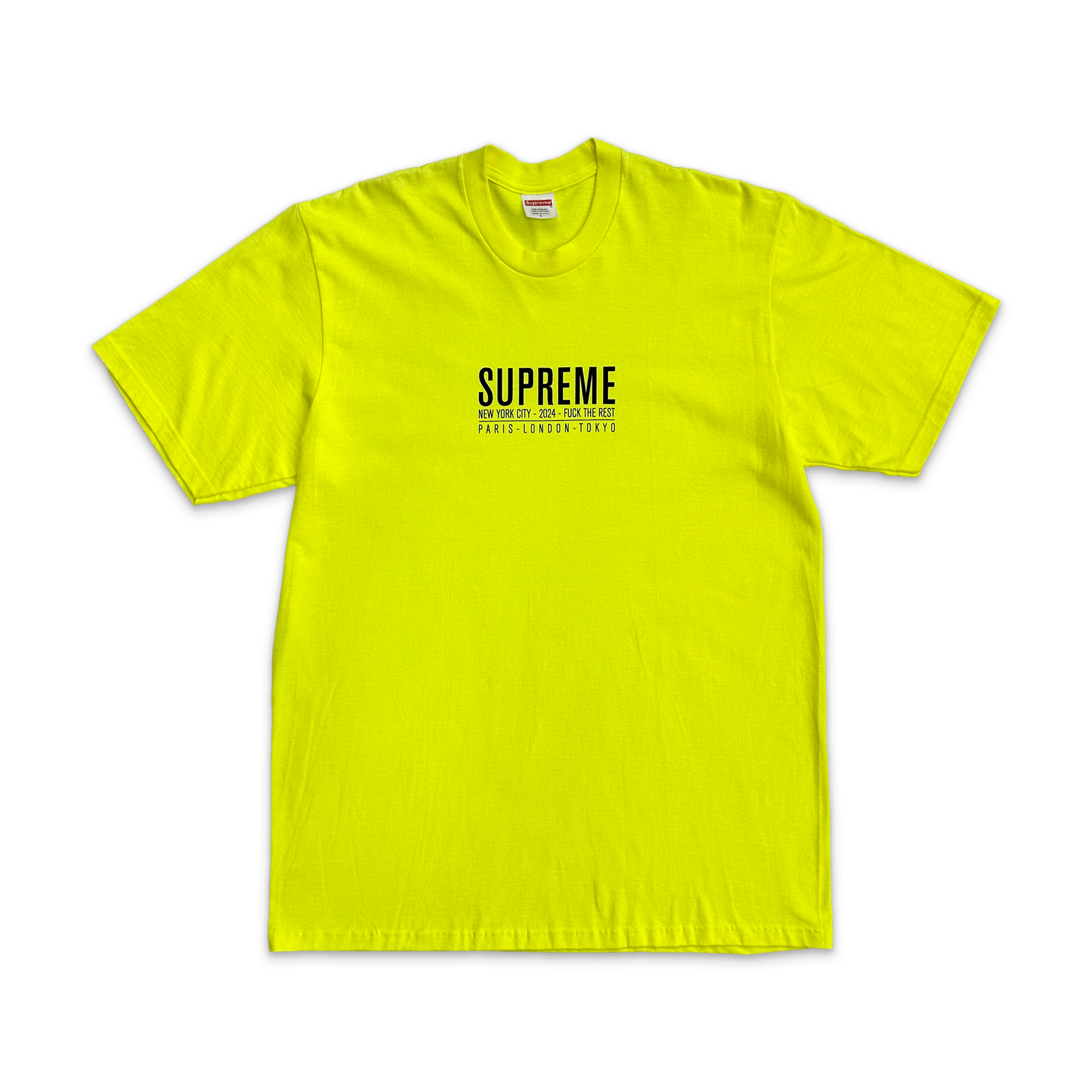 Supreme, Paris Tee "Fluorescent Yellow"