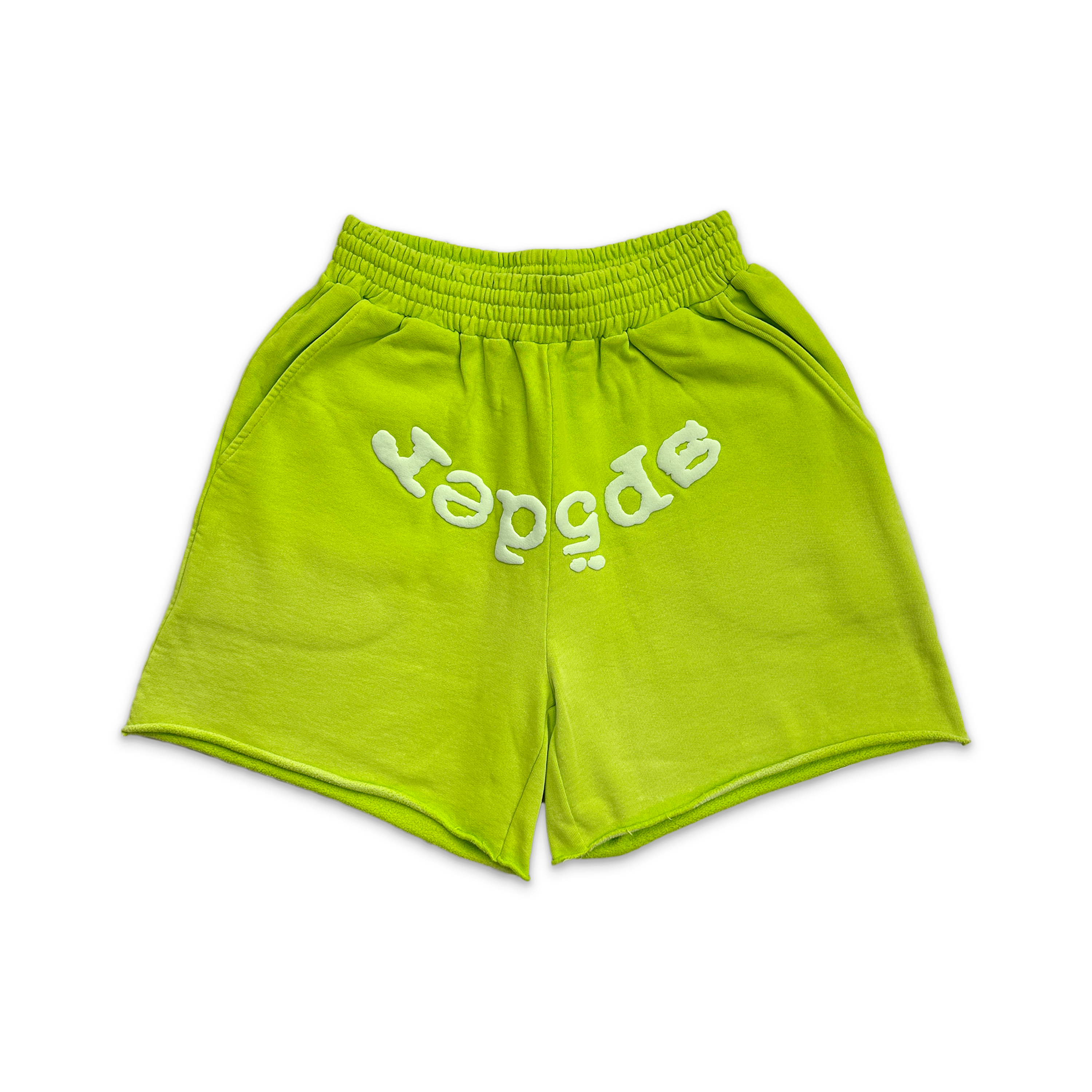 Sp5der, OG Web V2 Sweatshorts "Acid Green"