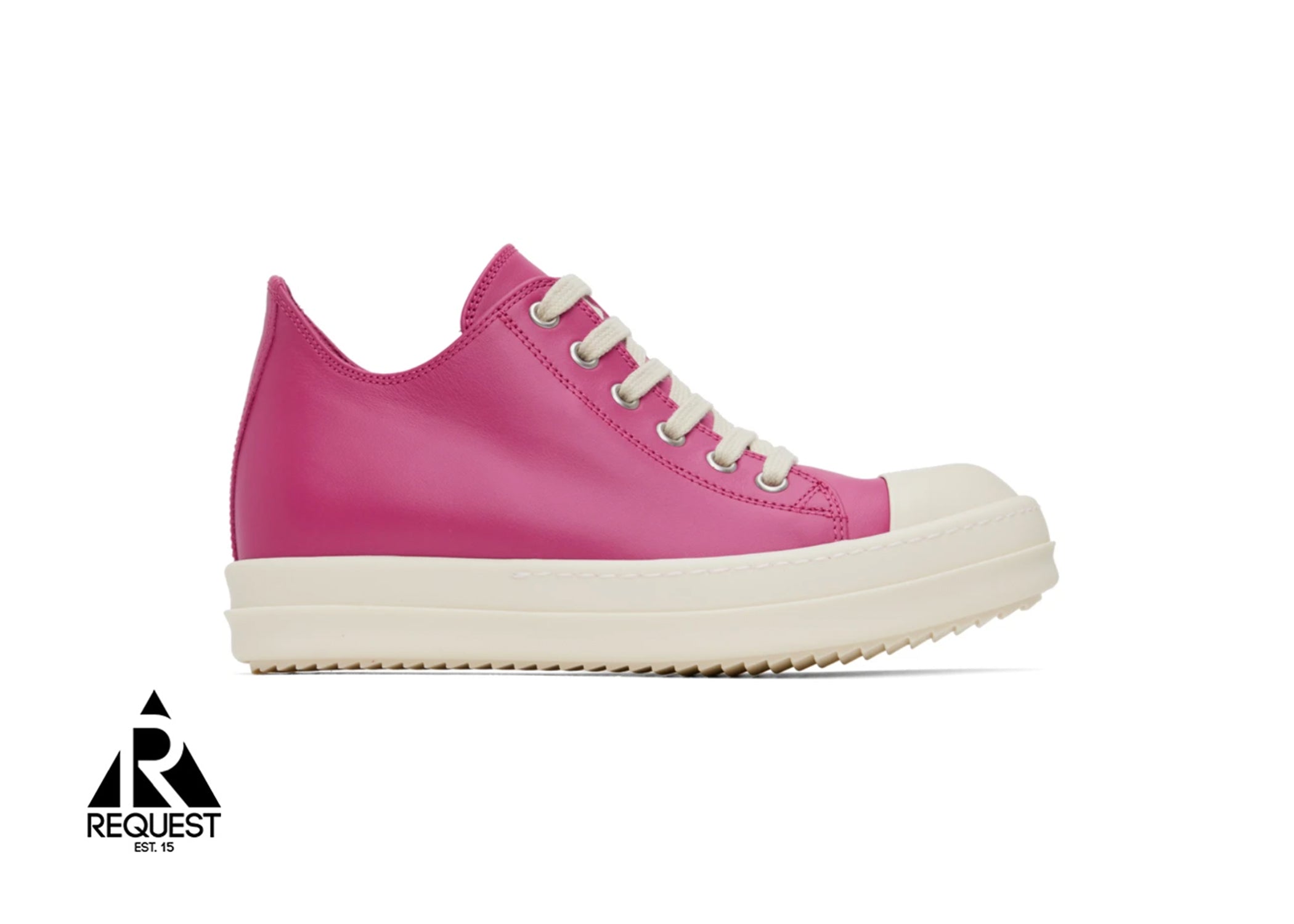 Rick Owens: Pink Leather High Sneakers