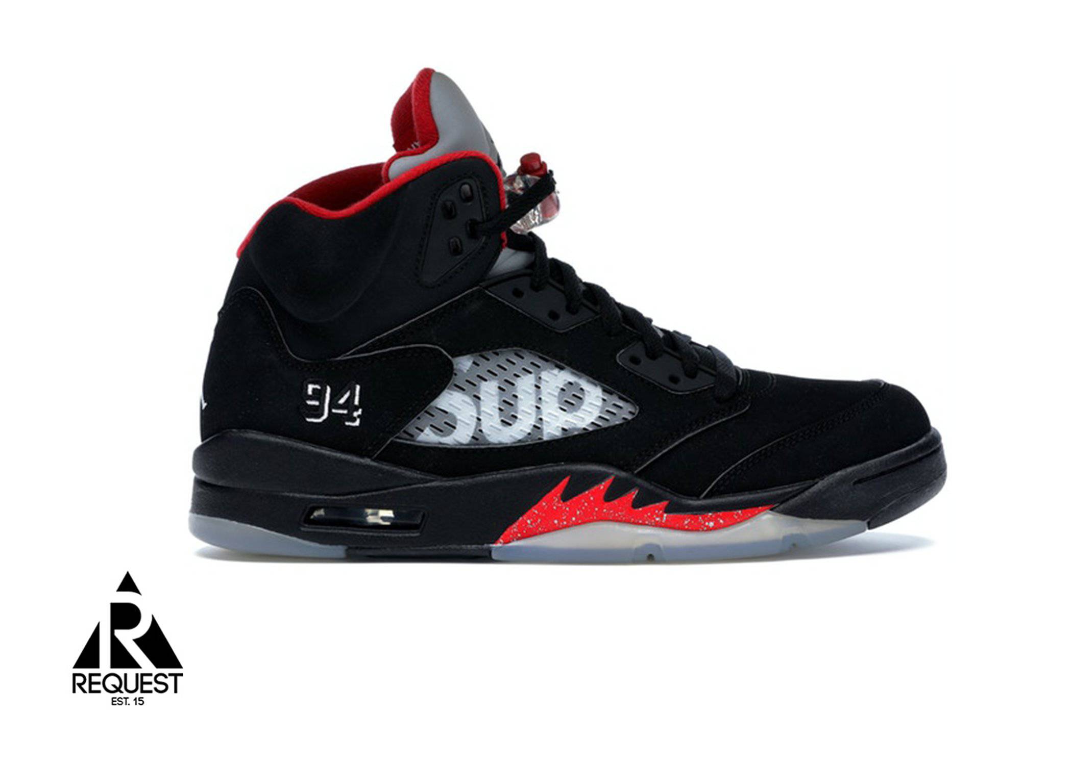 Air Jordan 5 Retro Supreme Supreme Black / White-Varsity Red
