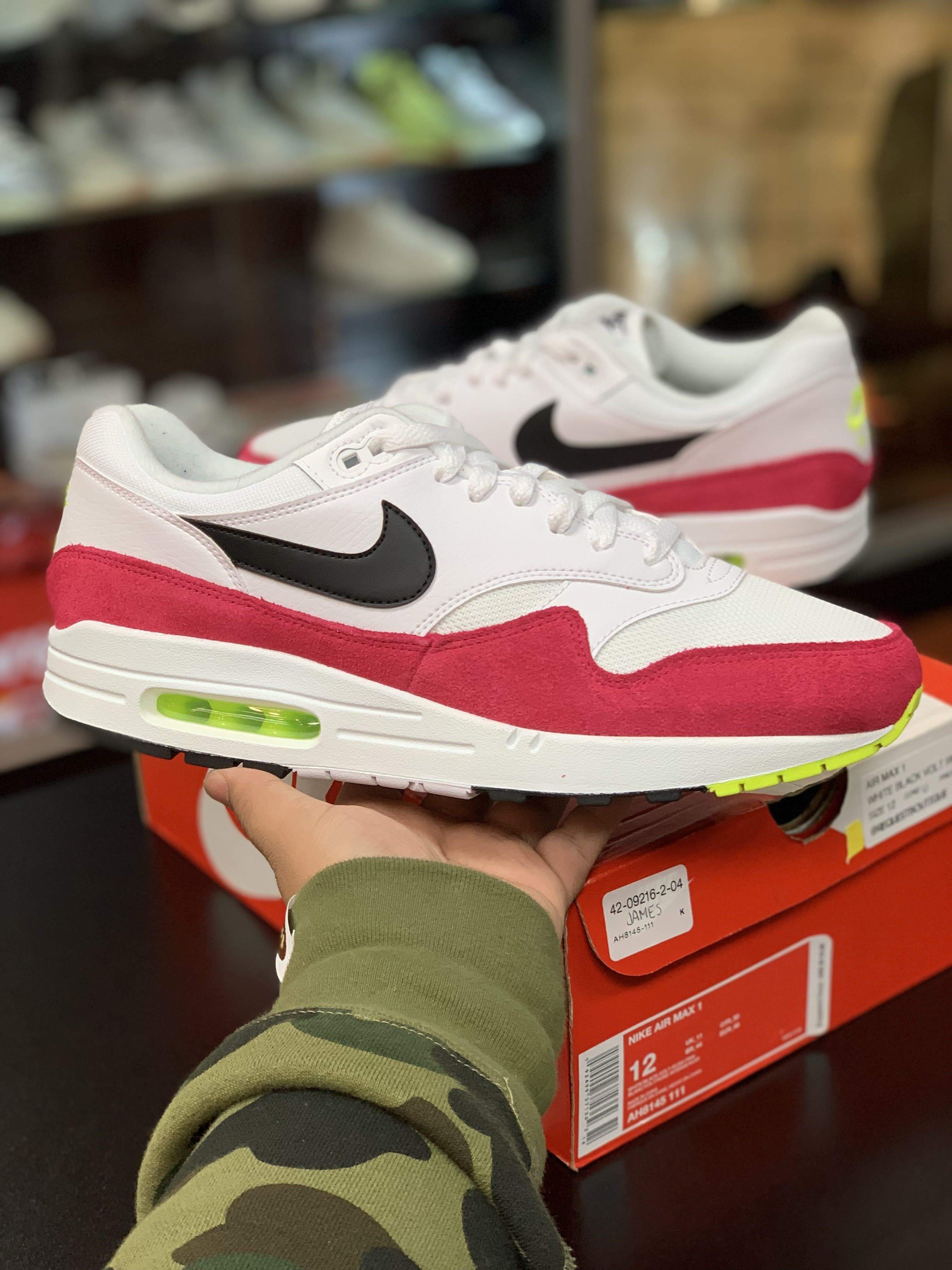 Air Max 1 “White Black Volt Rush Pink”