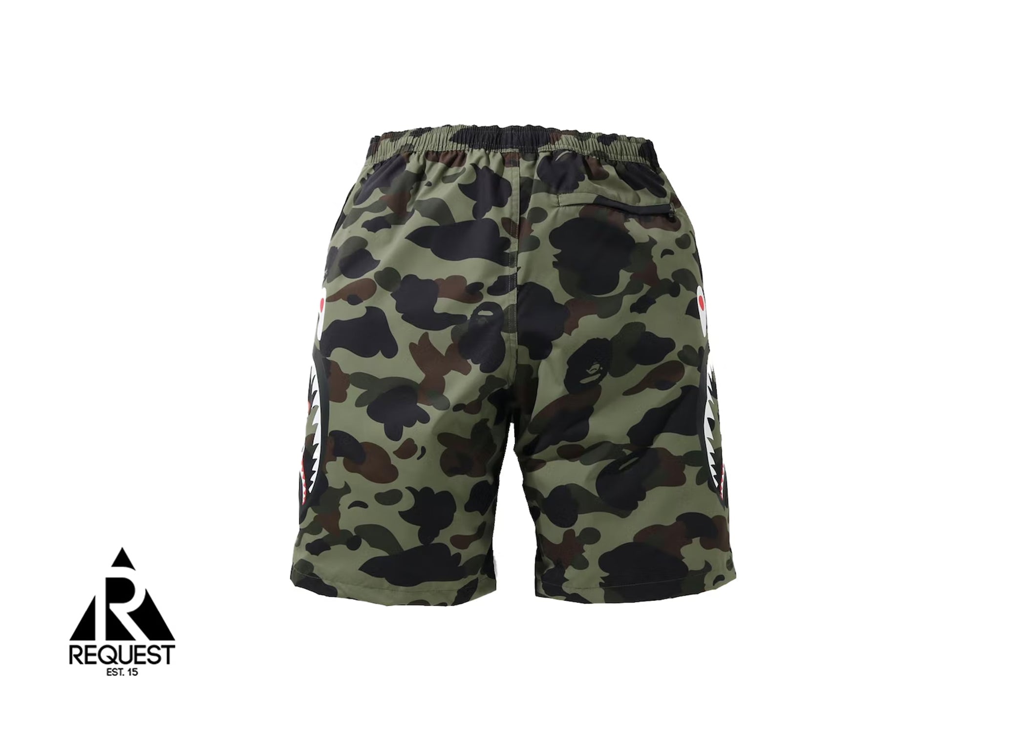 A Bathing Ape Camo Side Shark Beach Shorts "Green"