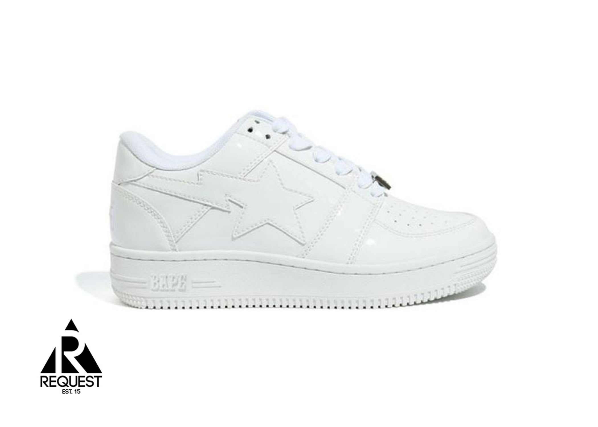 Bapesta Low “All White Patent”