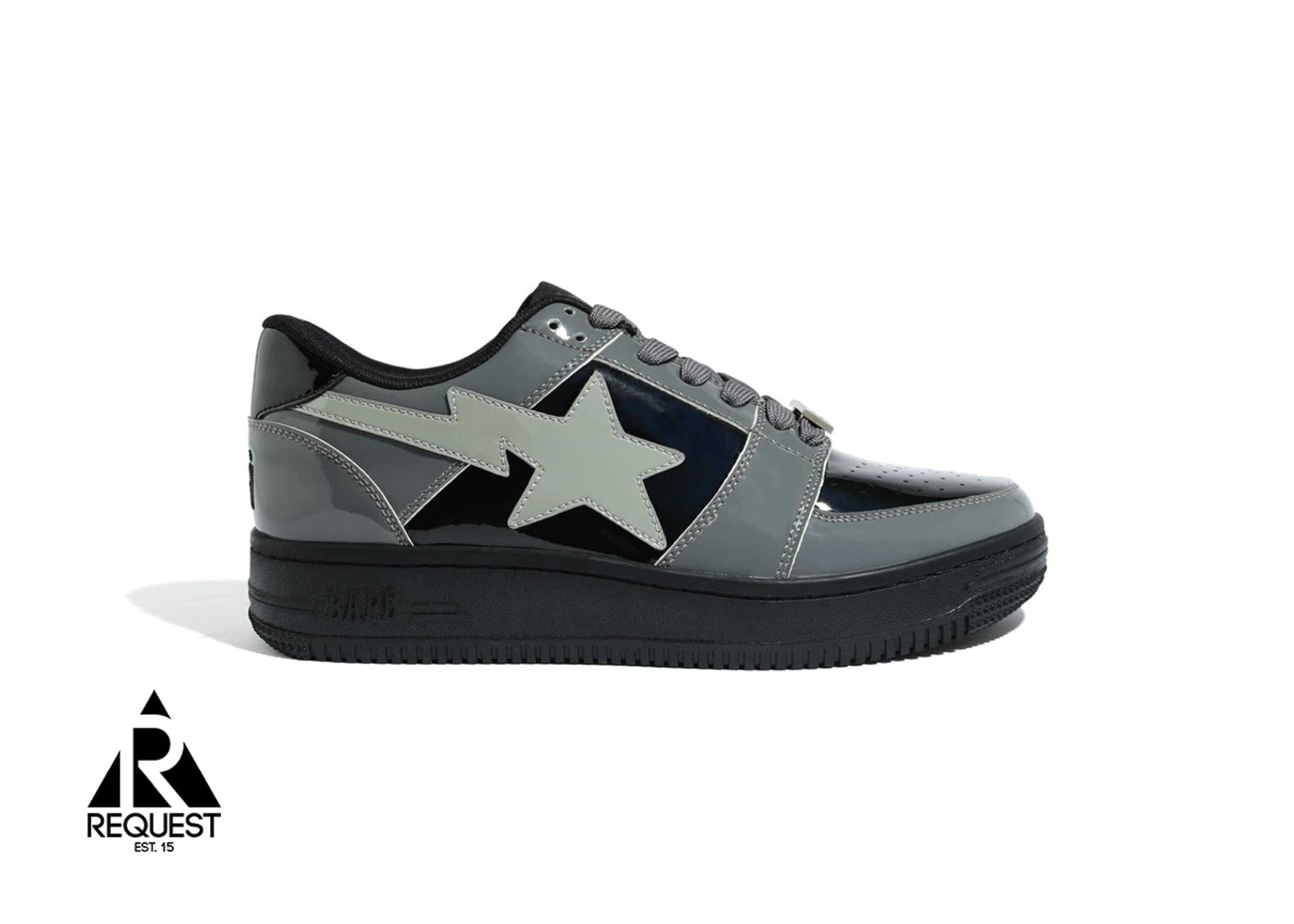 Bapesta Low “Black Grey Patent”