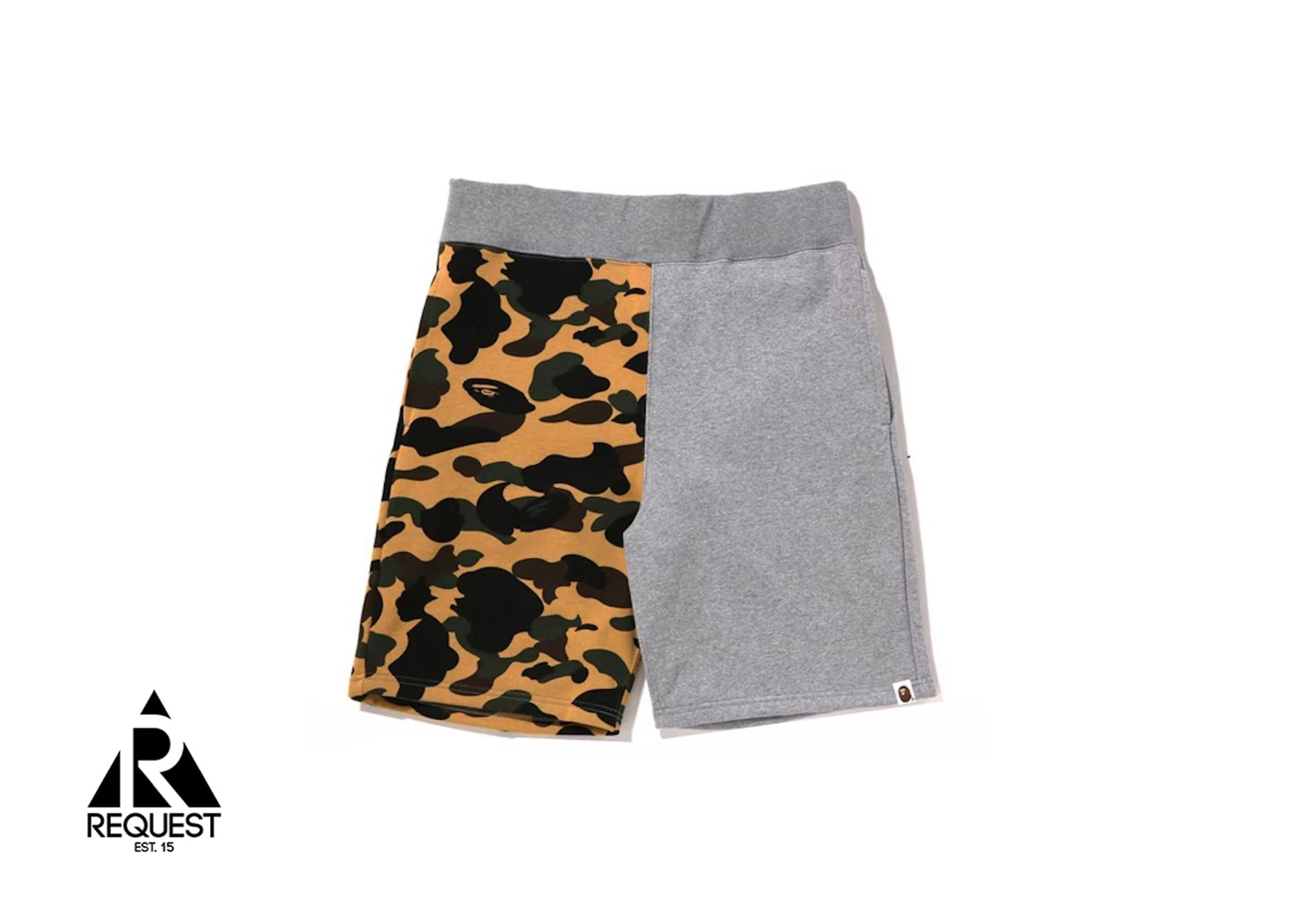 A Bathing Ape Back Shark Shorts "Grey/Tan Camo"