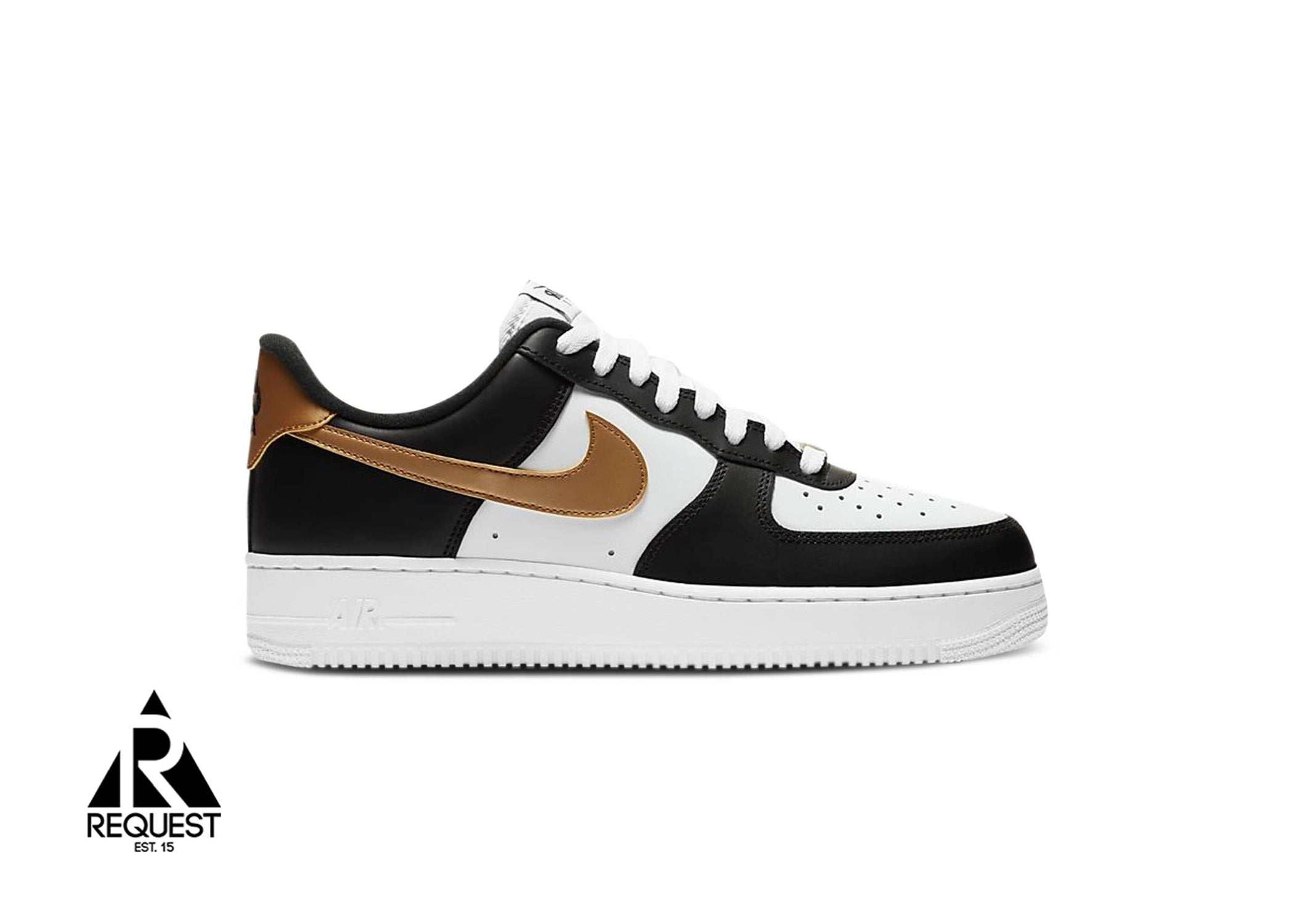 Nike Air Force 1 Low “Black White Metallic Gold”