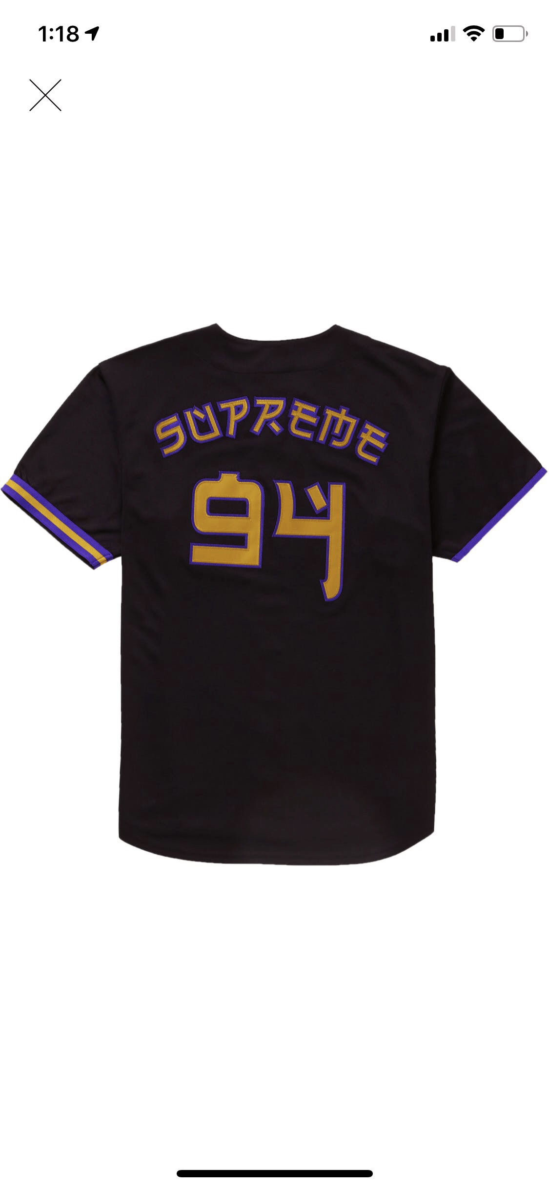 Black Supreme Red Rum Jersey