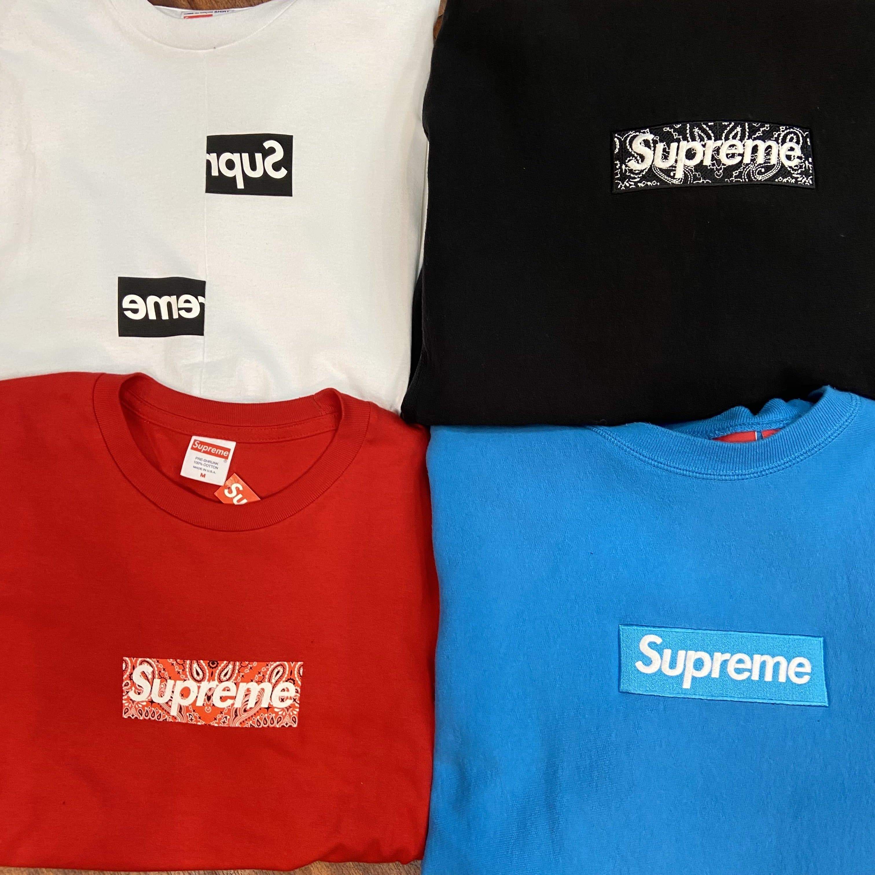 Blue Crew Neck Box Logo Crewneck