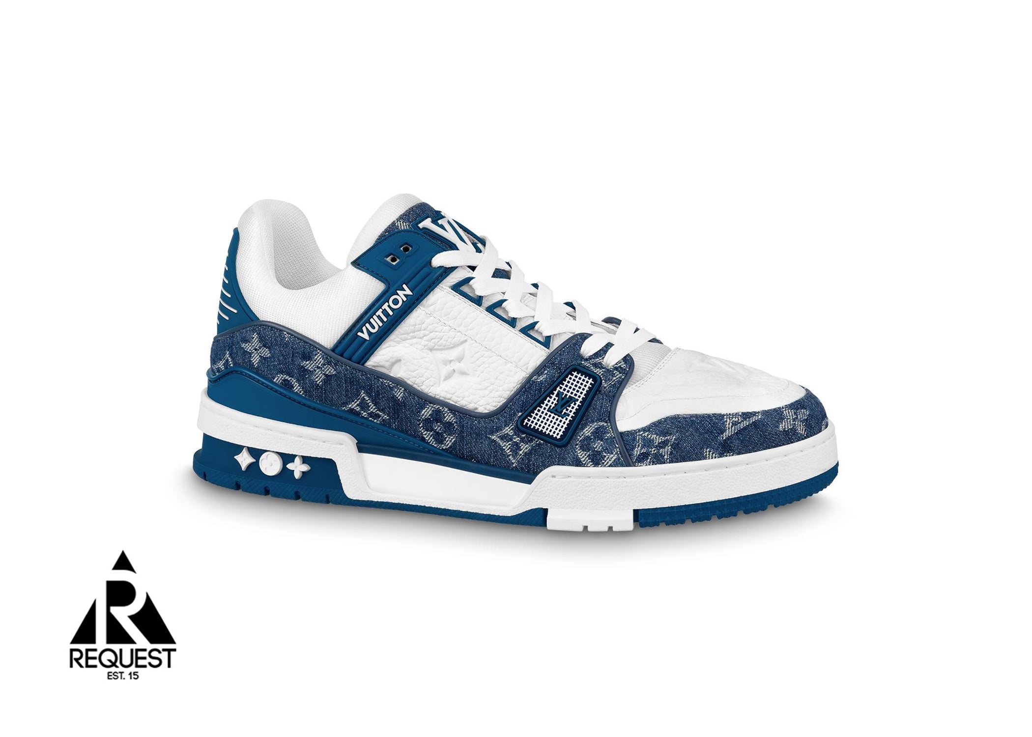 blue and white lv shoes