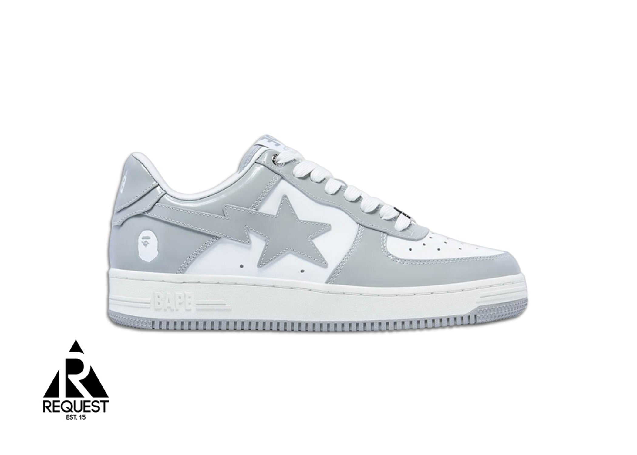 A Bathing Ape Bapesta Low "Grey Patent"