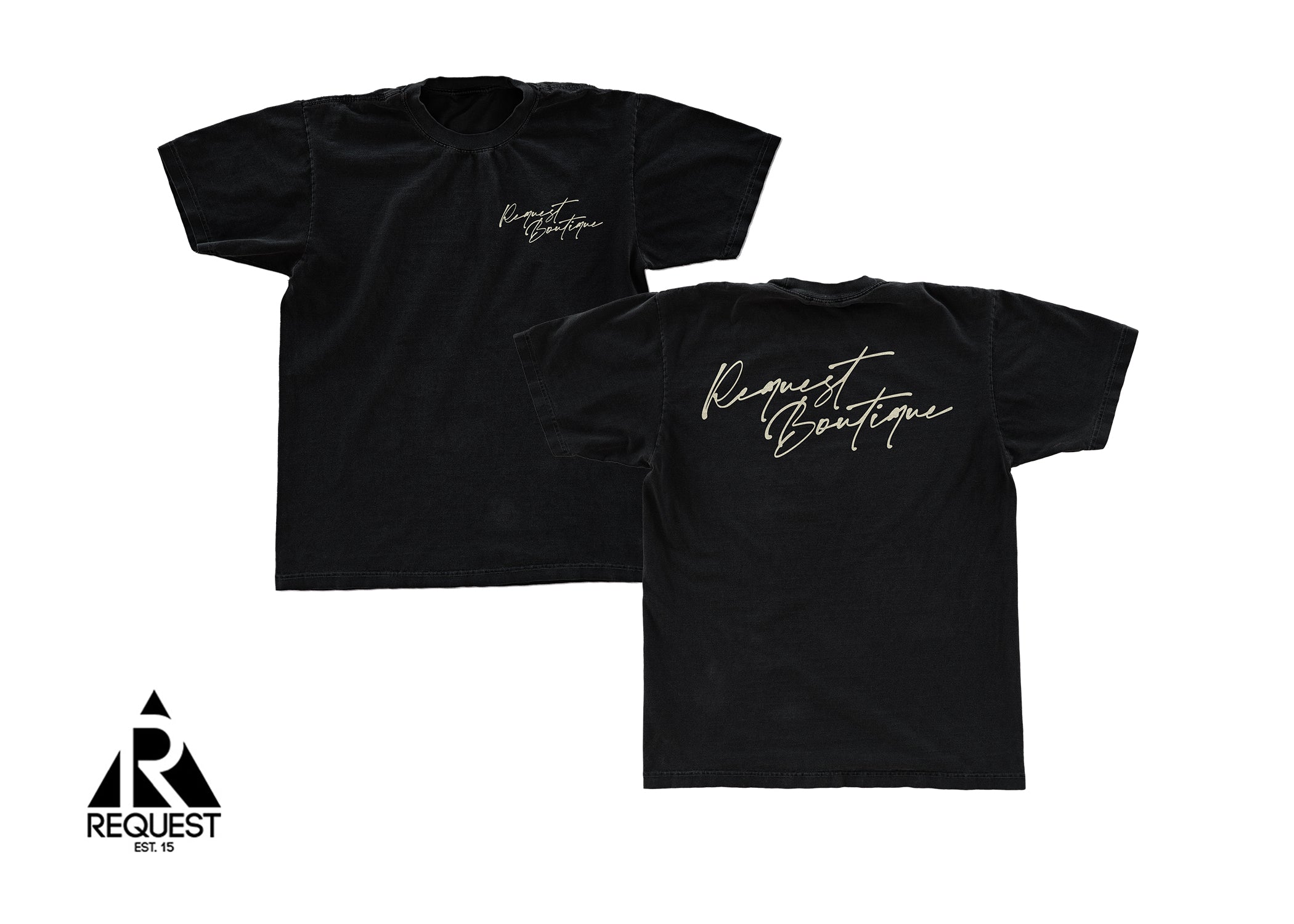 Request Script Tee "Black Cream"