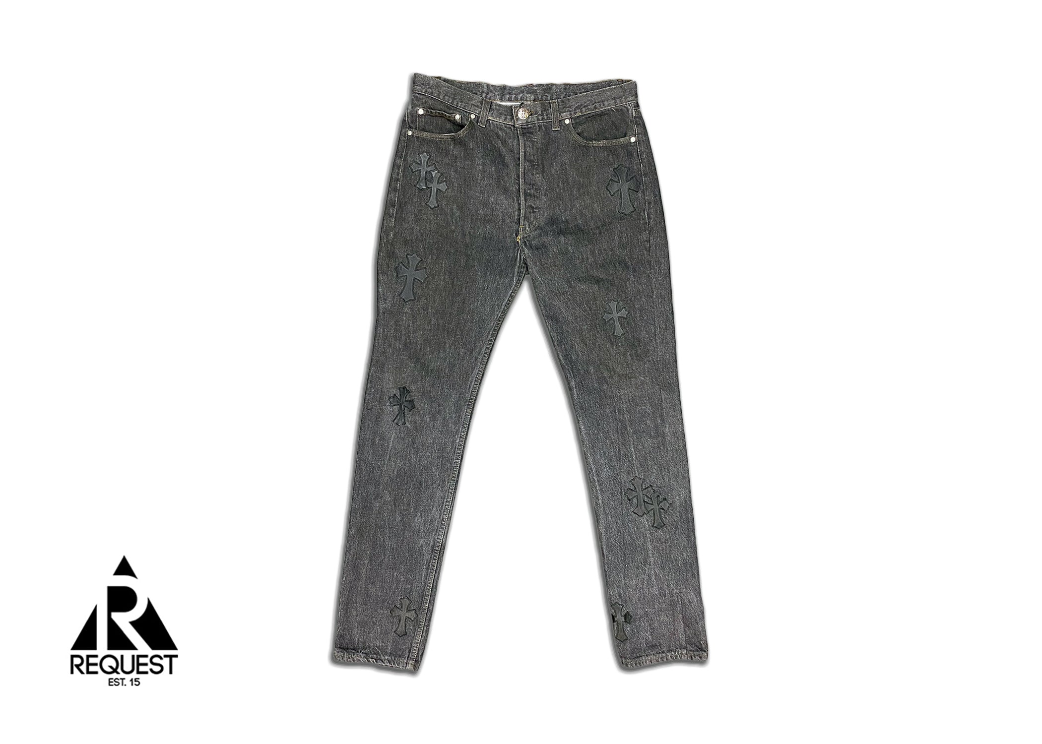 Chrome Hearts Charcoal Denim "Black Crosses"