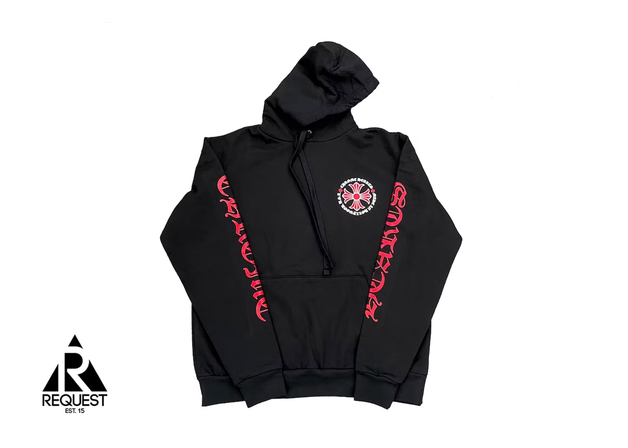 Chrome Hearts Hollywood Red Plus Cross Hoodie "Black"