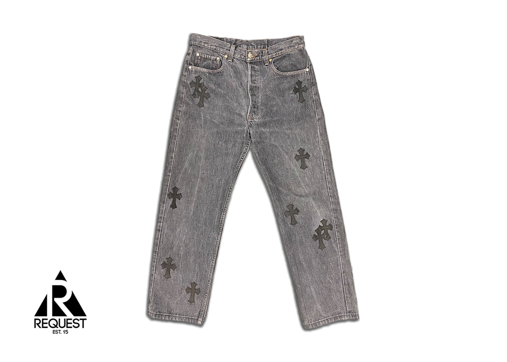 Chrome Hearts Grey Denim "Black Crosses"