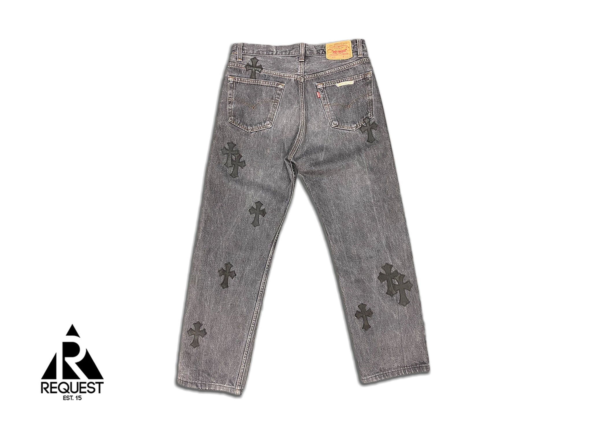 Chrome Hearts Grey Denim "Black Crosses"