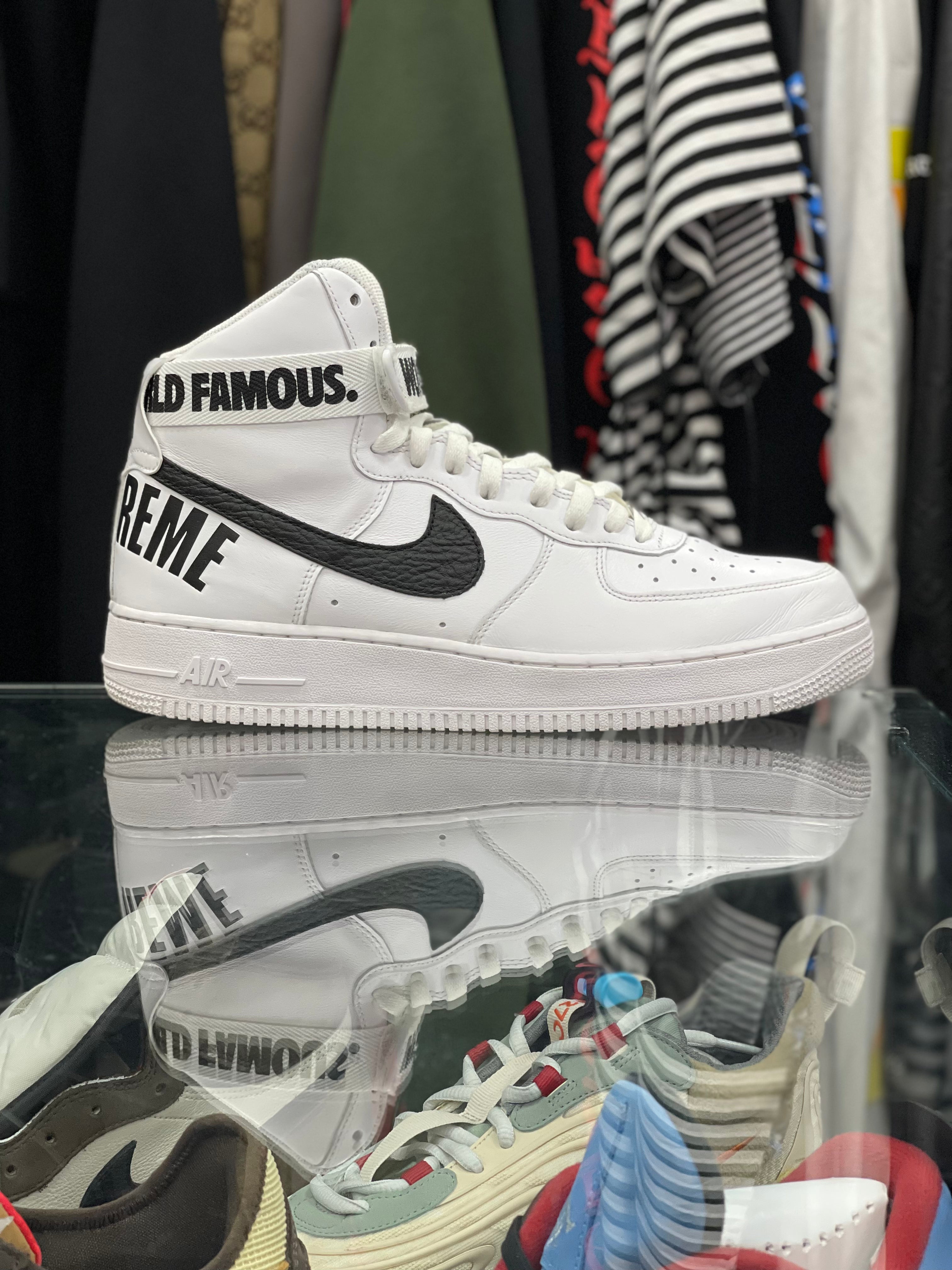 Air force 1 high top supreme world famous white