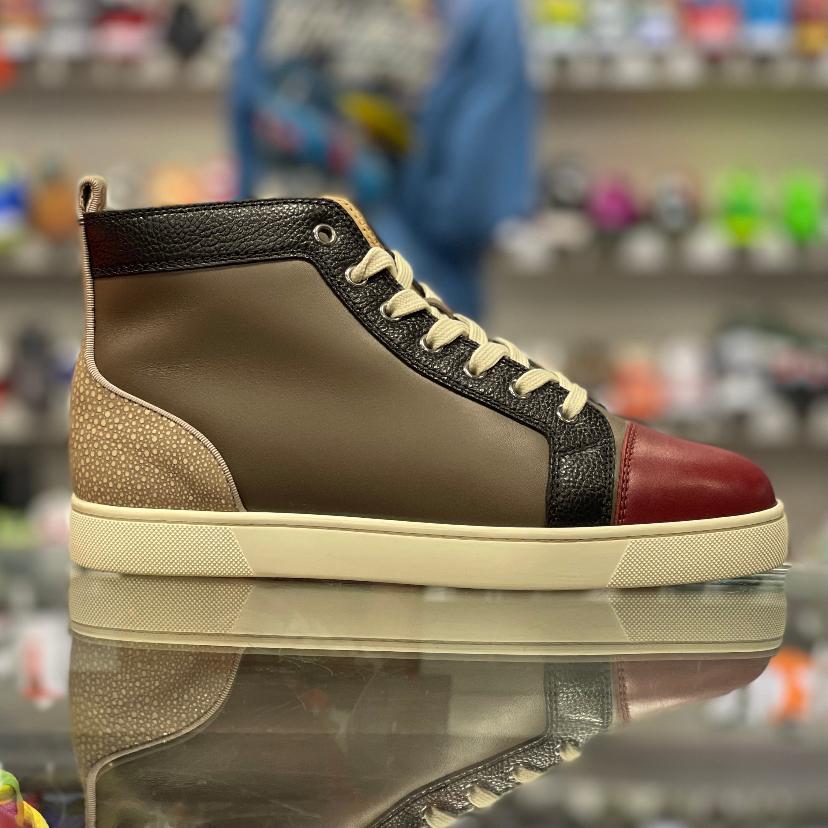 Christian Louboutin Orlatto High “Brown Burgundy Multi Color”