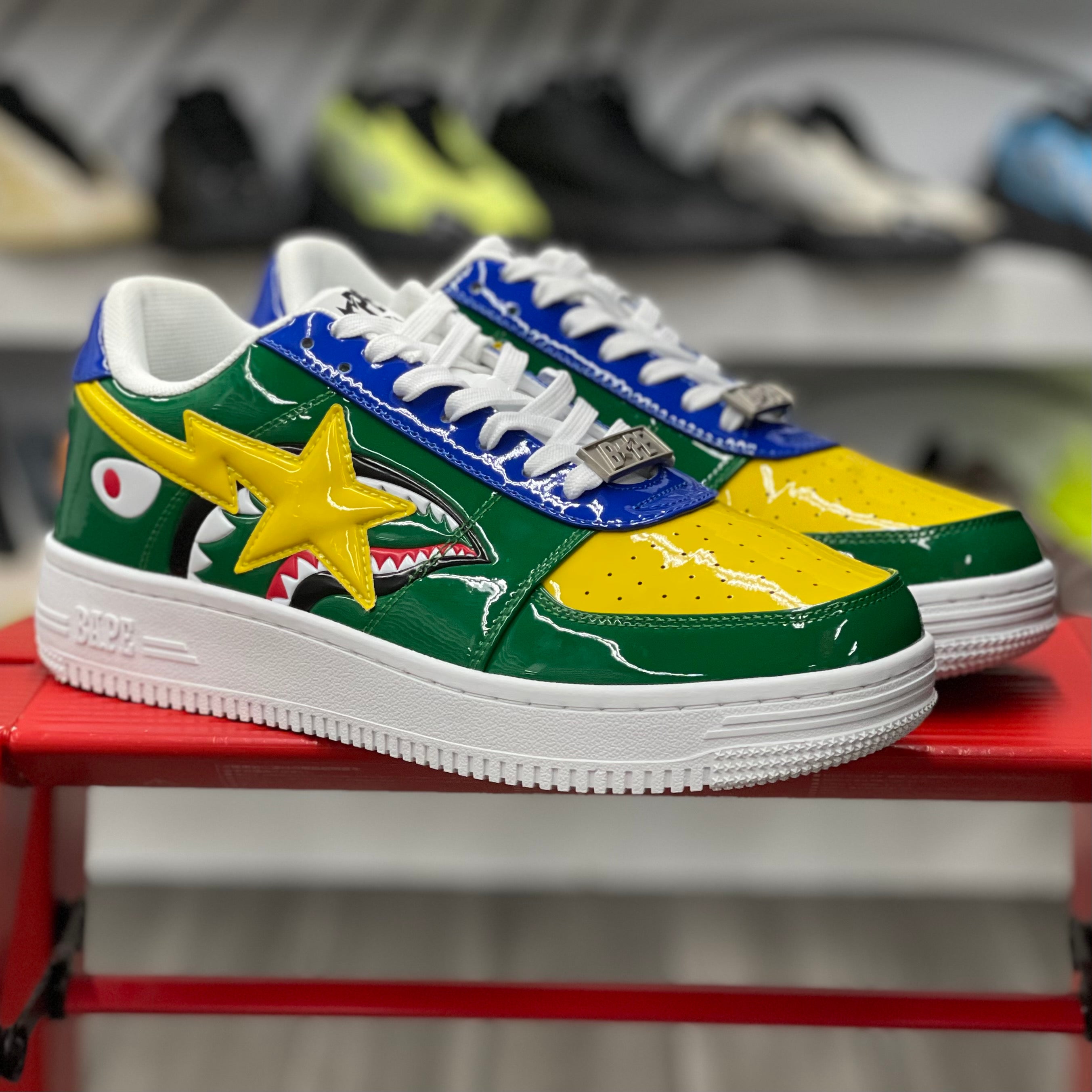 Bapesta Low “Green Yellow & Blue”