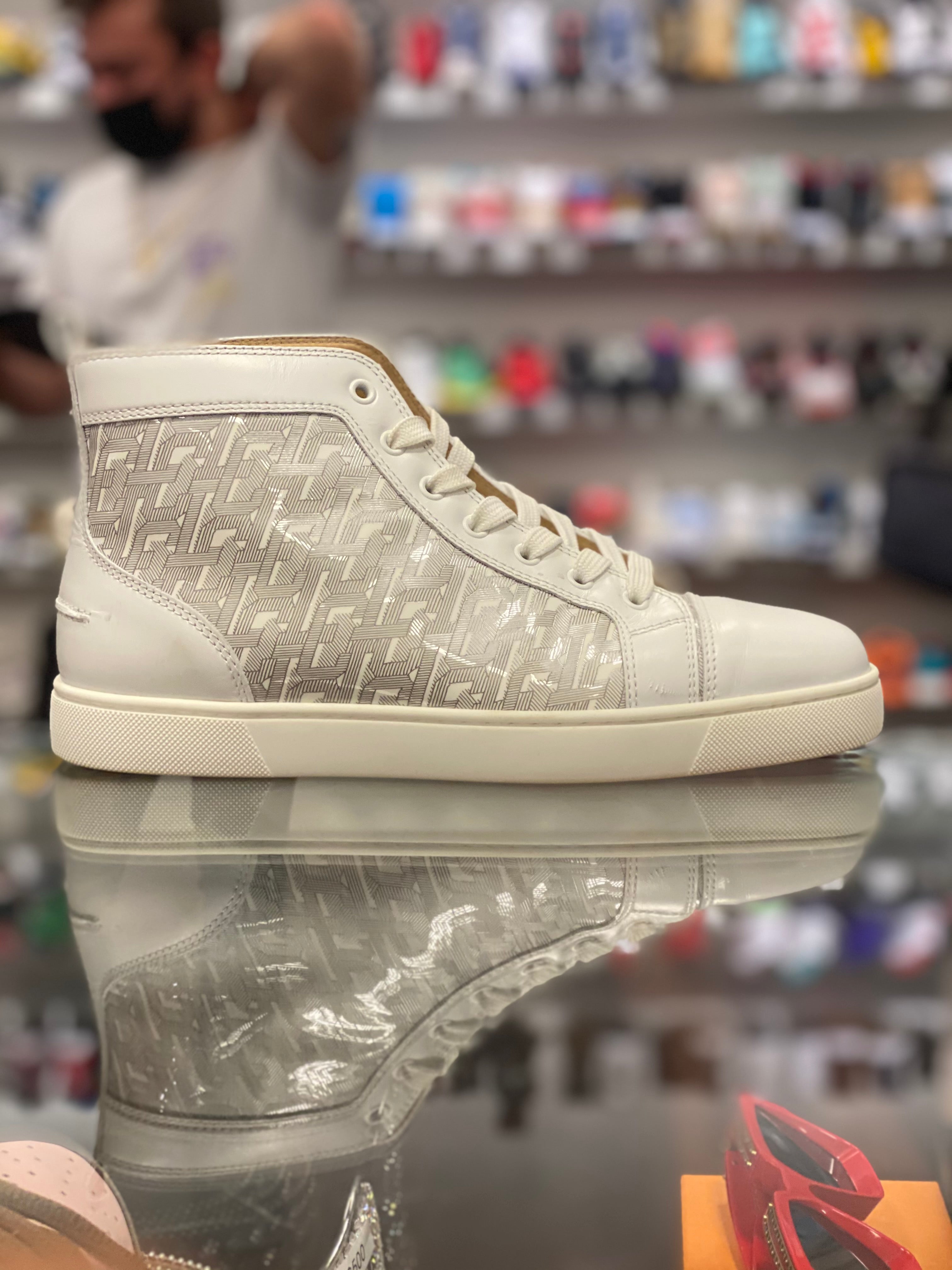 Christian Louboutin High Top “White Leather Monogram”
