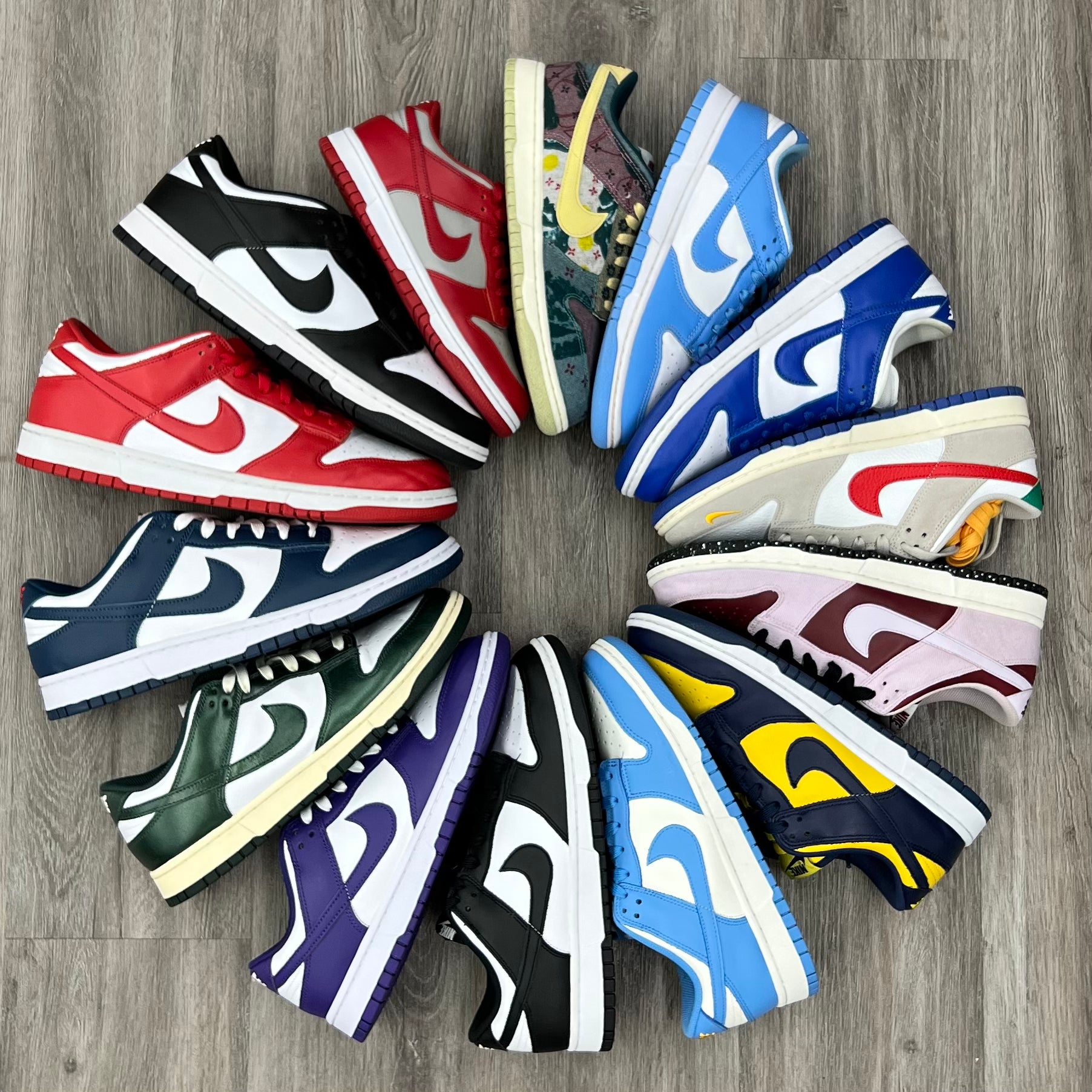 Nike Dunk Low “Light Iron Ore Red Blue”