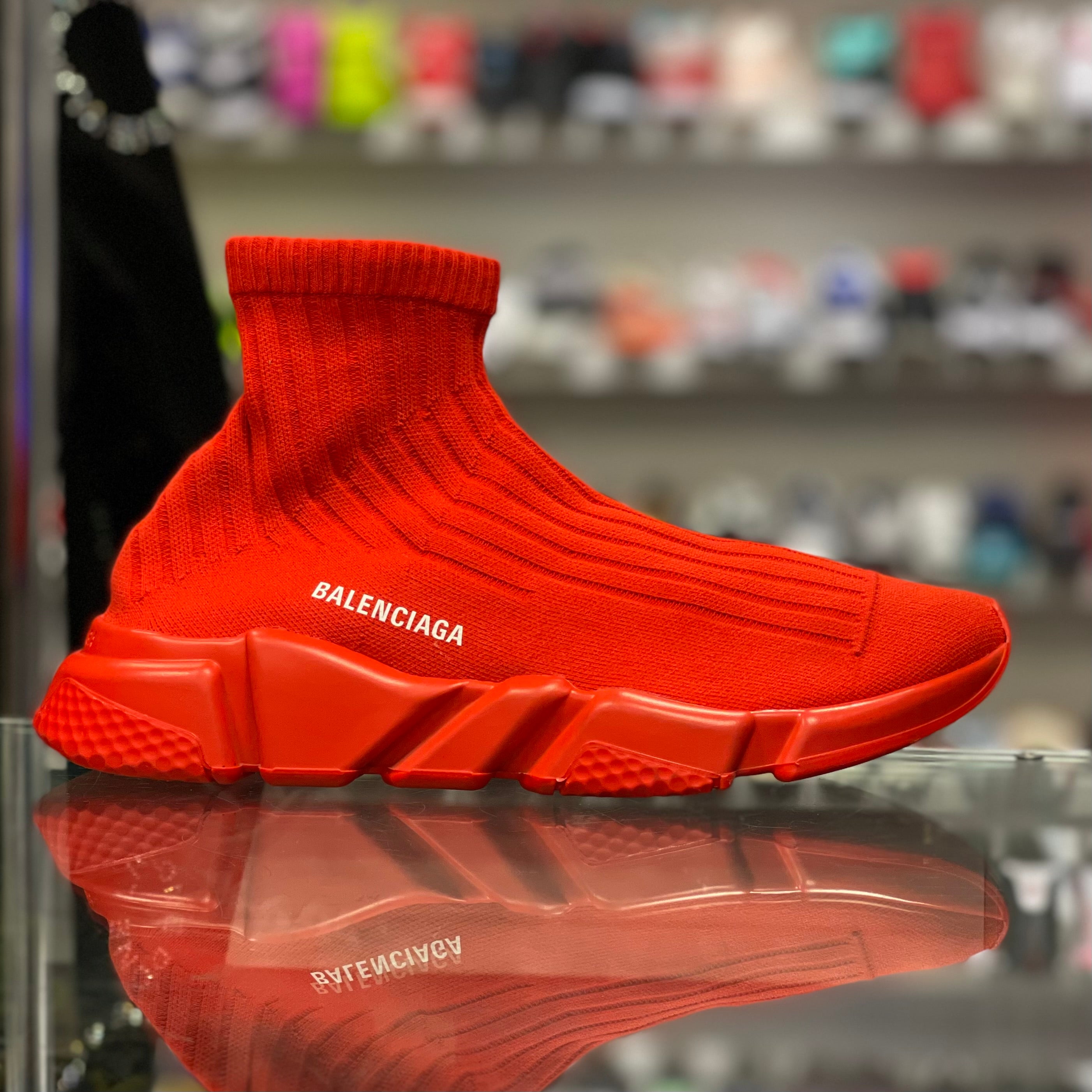 Balenciaga Speed Trainer “Rib-Knit Rouge”